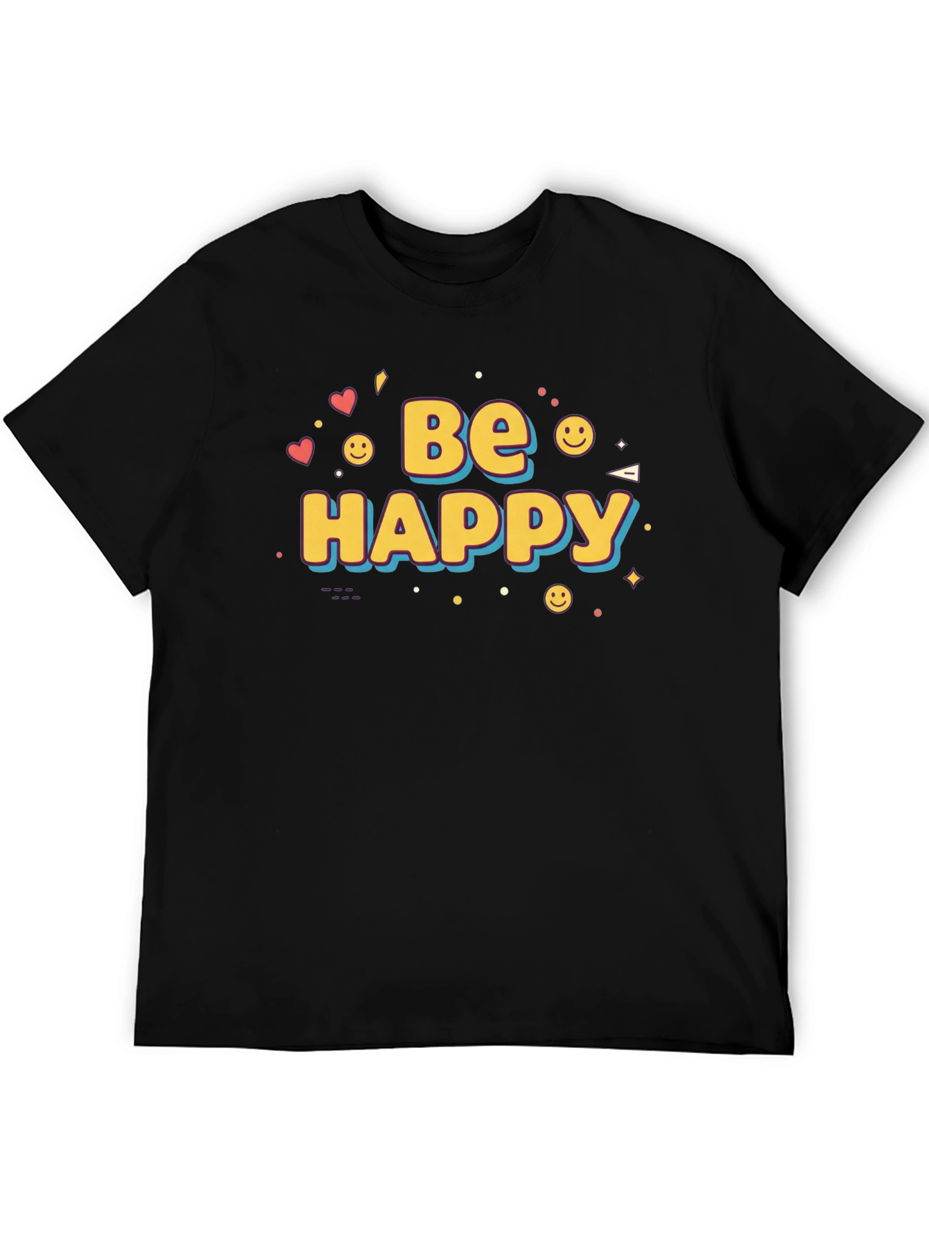 Be Happy Graphic Print T-Shirt