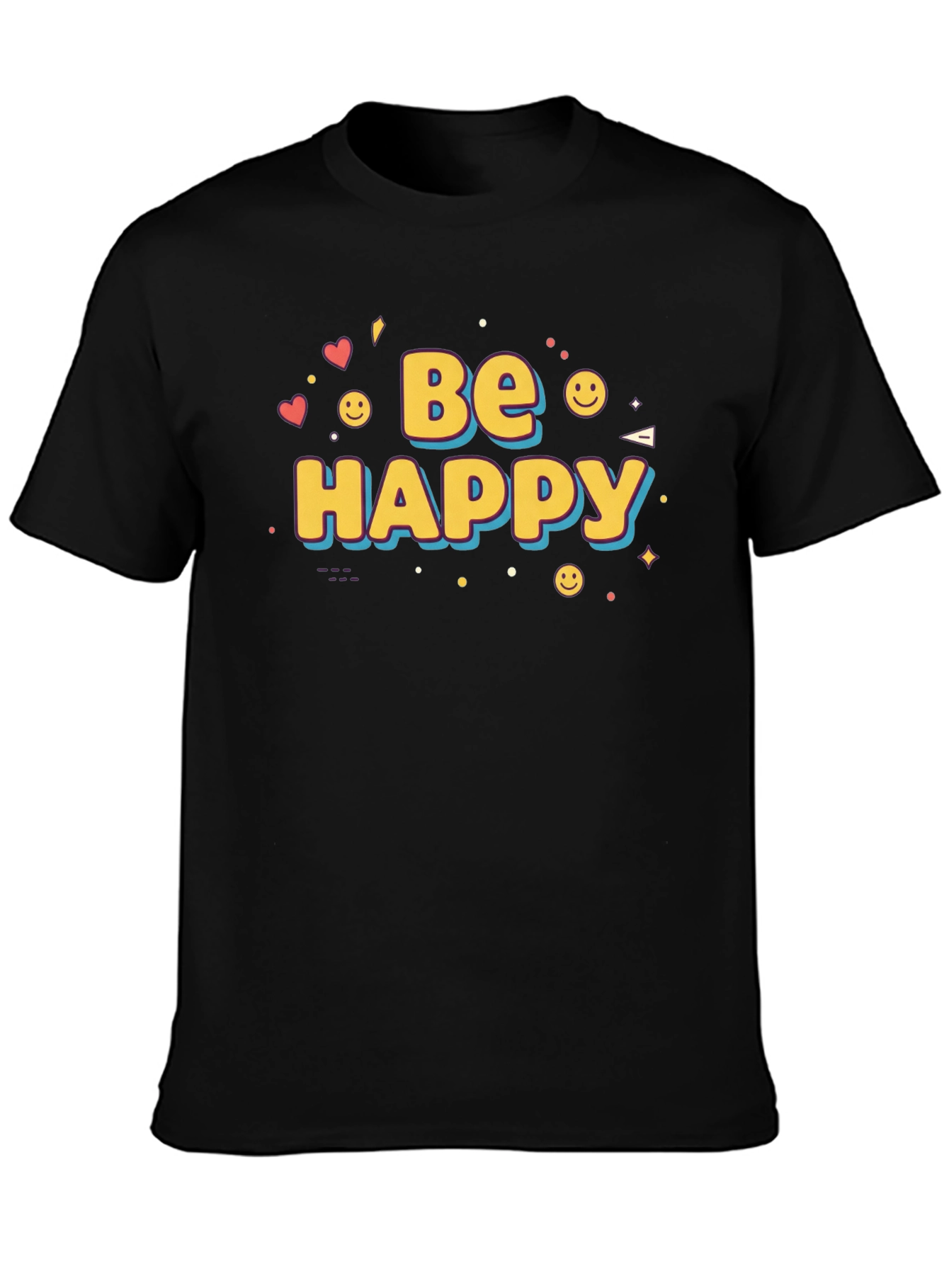 Be Happy Graphic Print T-Shirt
