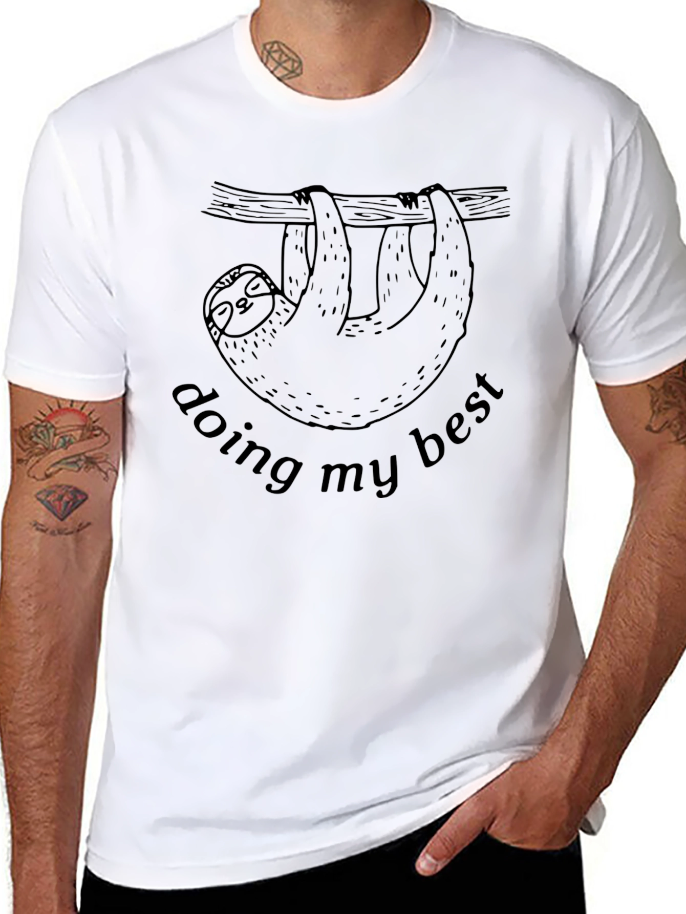 Doing My Best Sloth Graphic Tee - Black