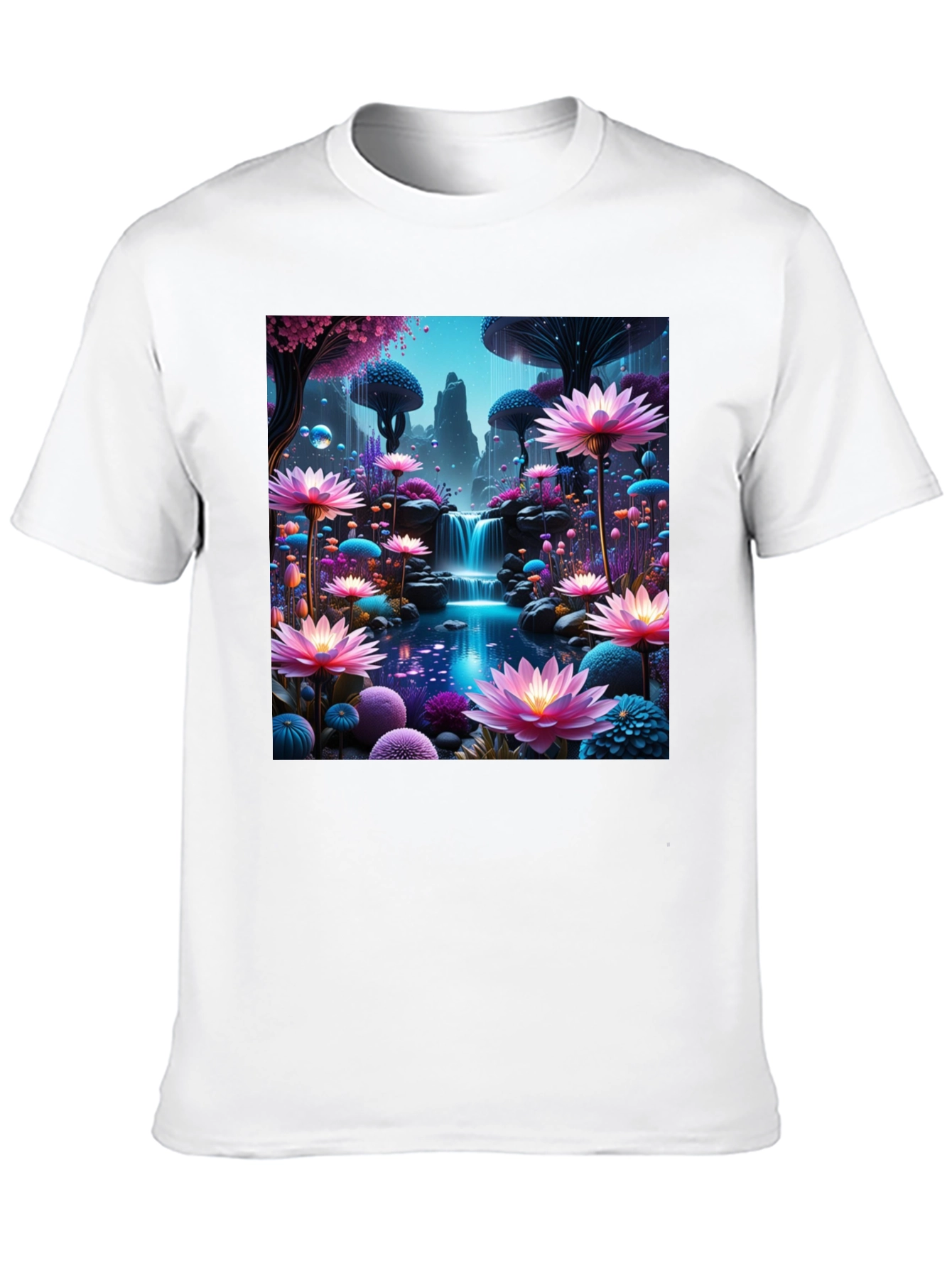Fantasy Flower Waterfall Graphic Tee