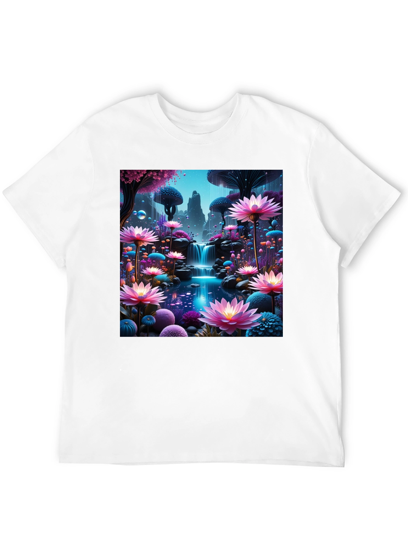 Fantasy Flower Waterfall Graphic Tee