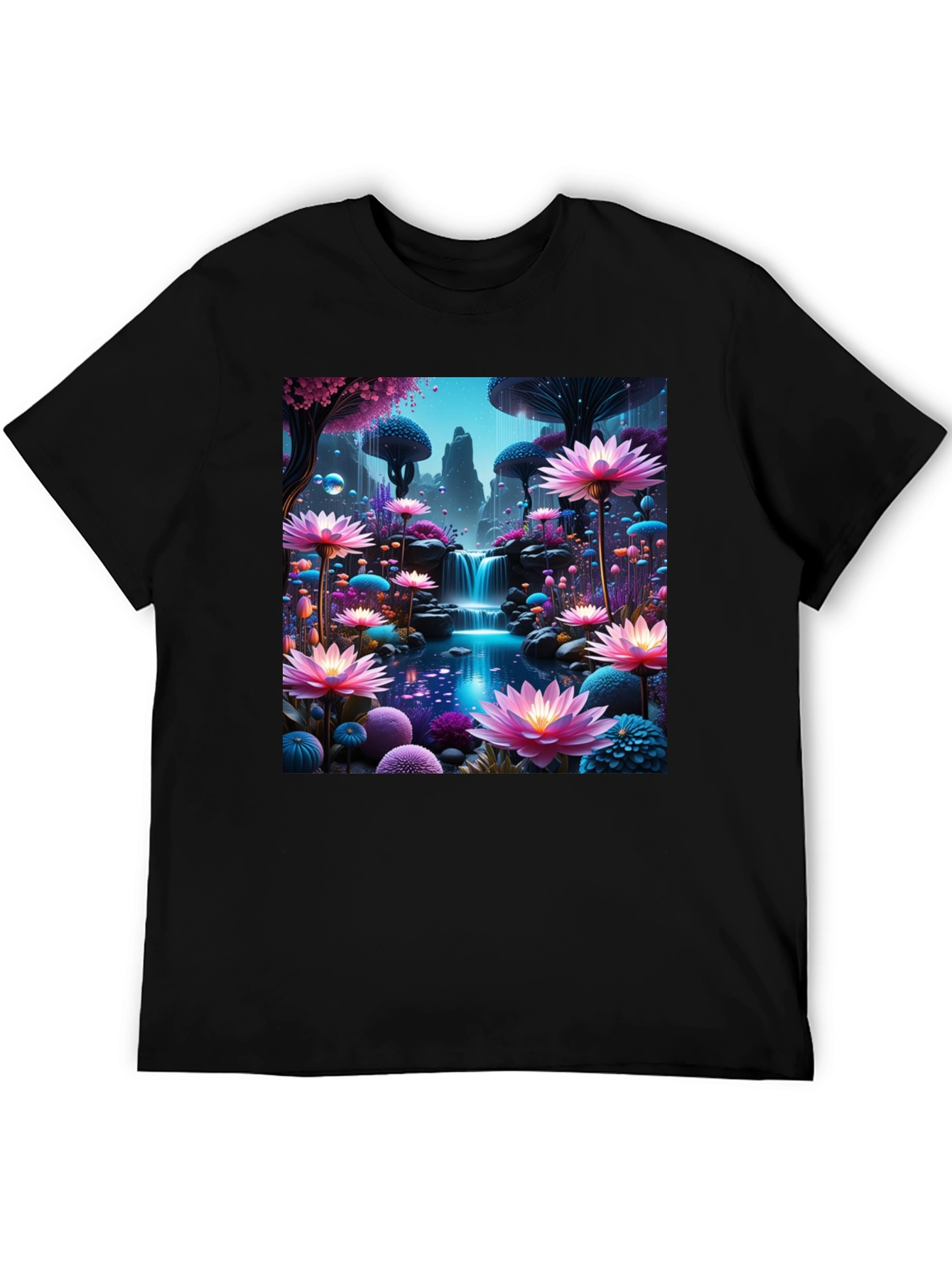 Fantasy Flower Waterfall Graphic Tee