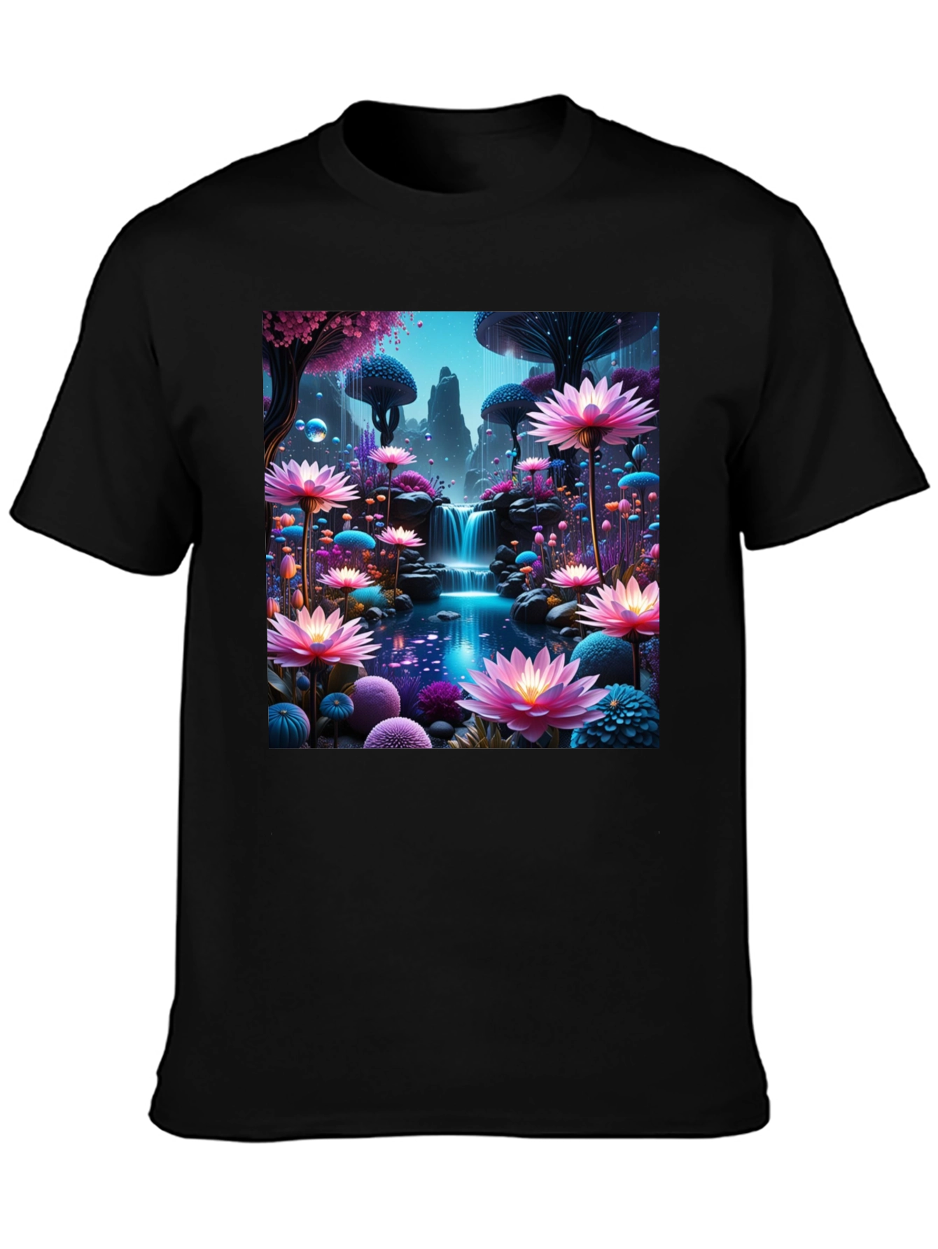 Fantasy Flower Waterfall Graphic Tee
