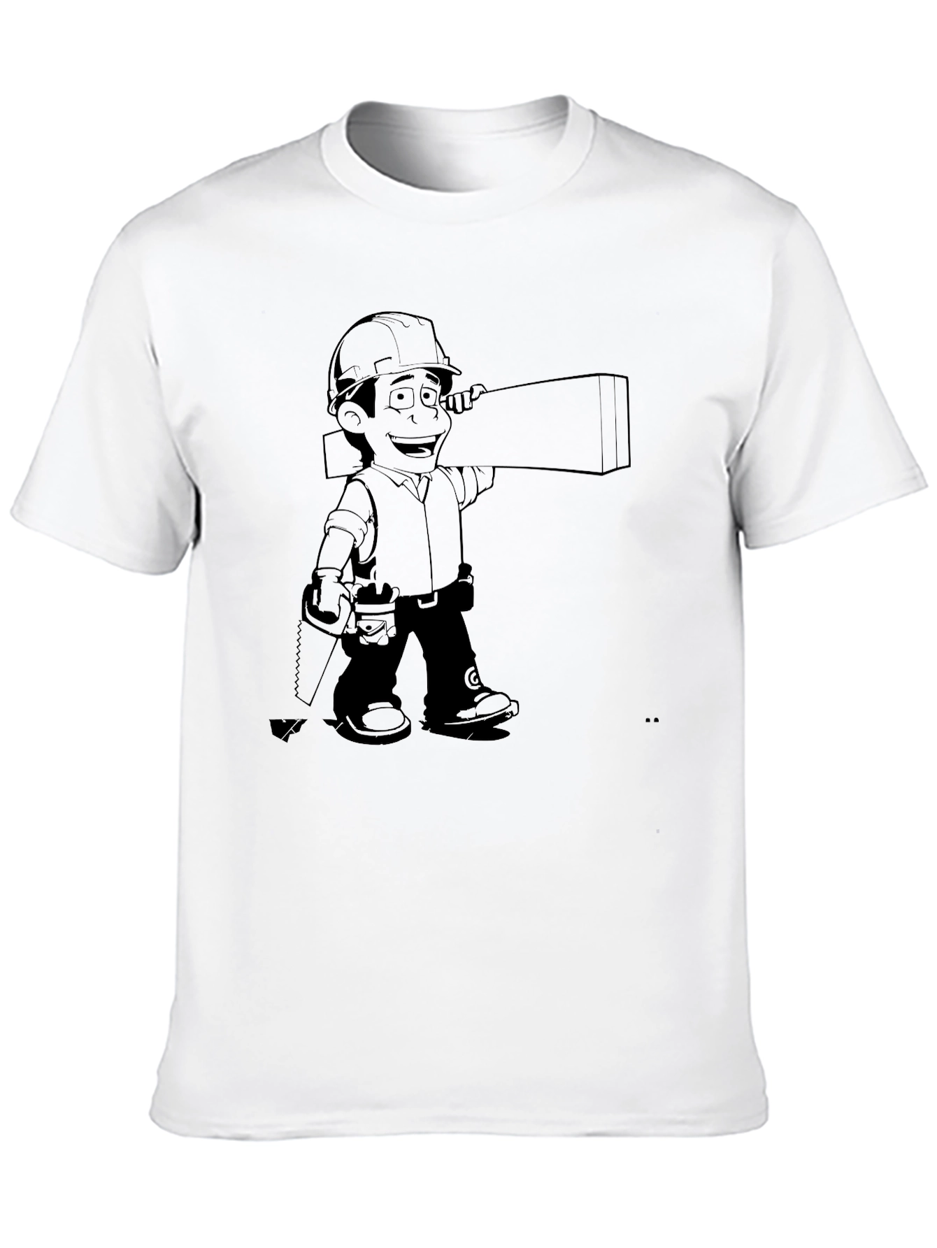 Cartoon Construction Worker Graphic Tee