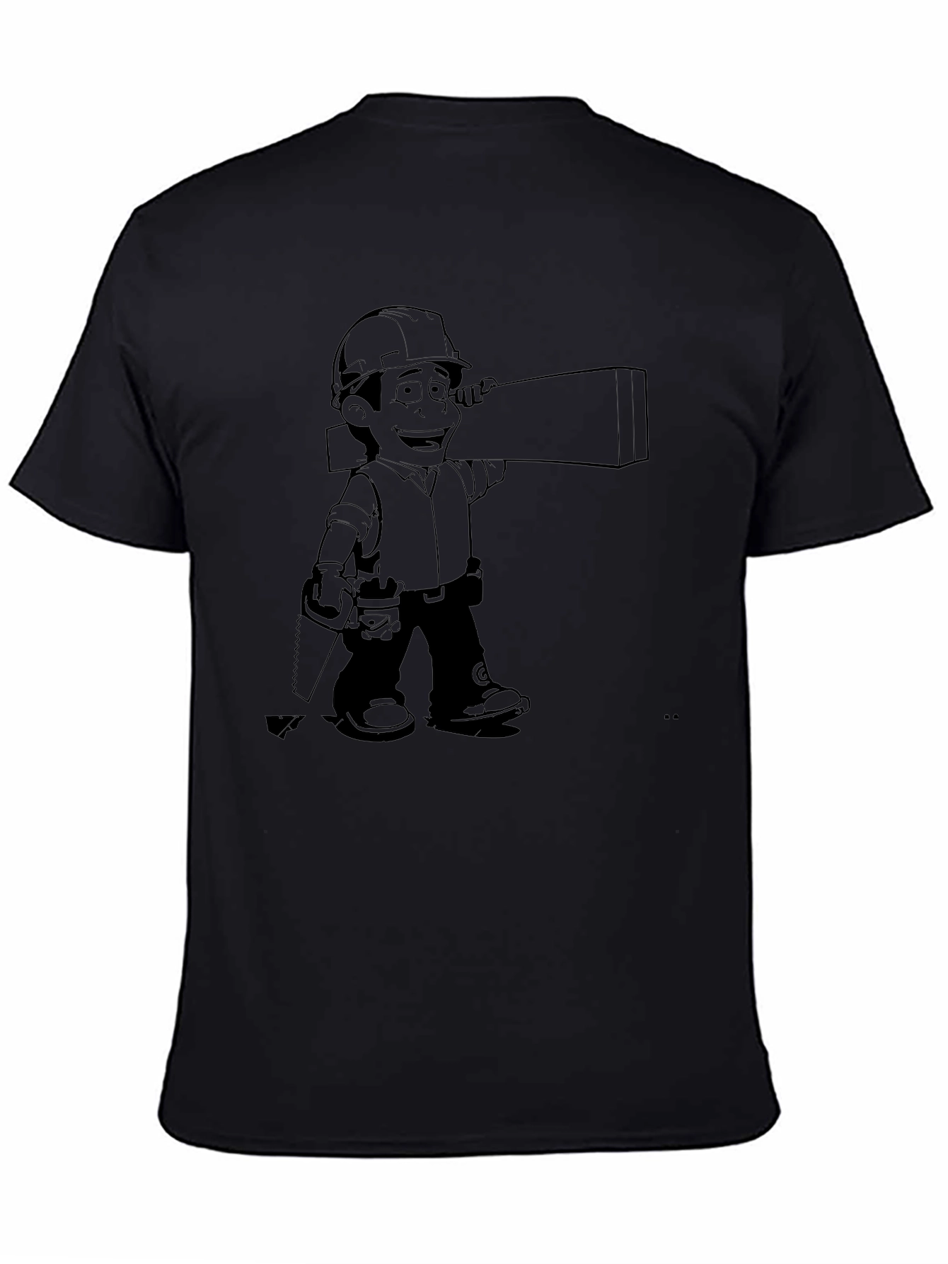 Cartoon Construction Worker Graphic Tee