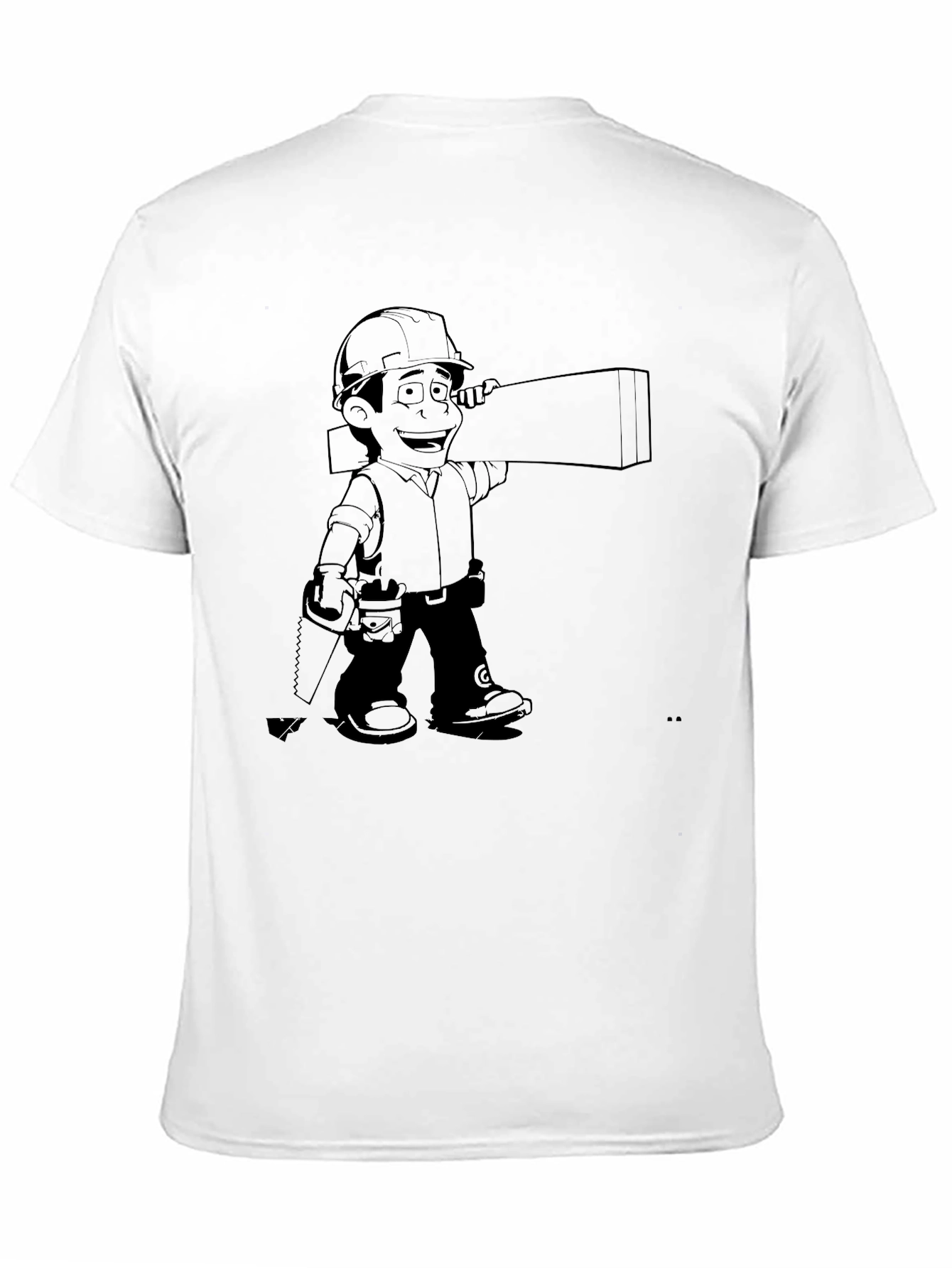 Cartoon Construction Worker Graphic Tee