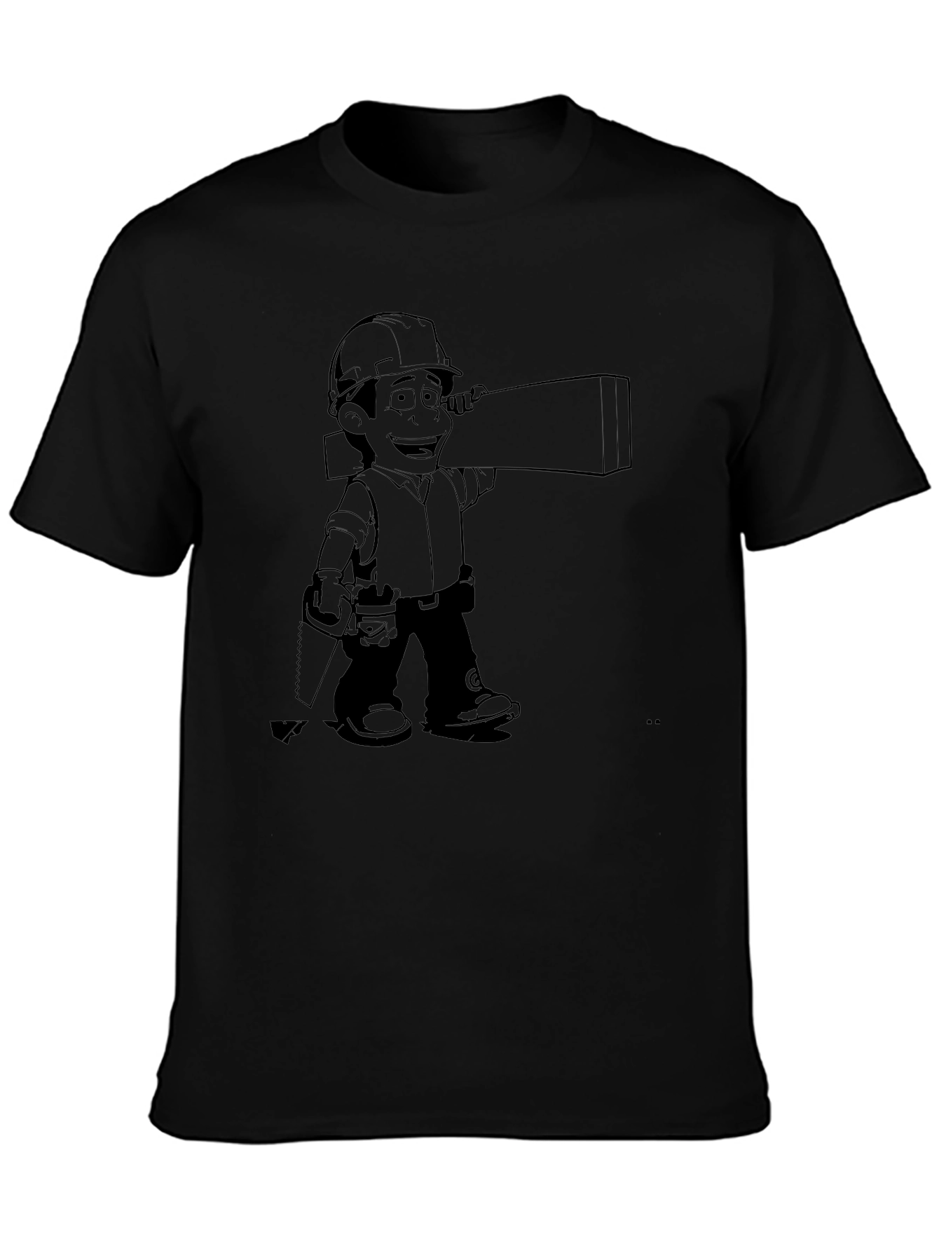 Cartoon Construction Worker Graphic Tee