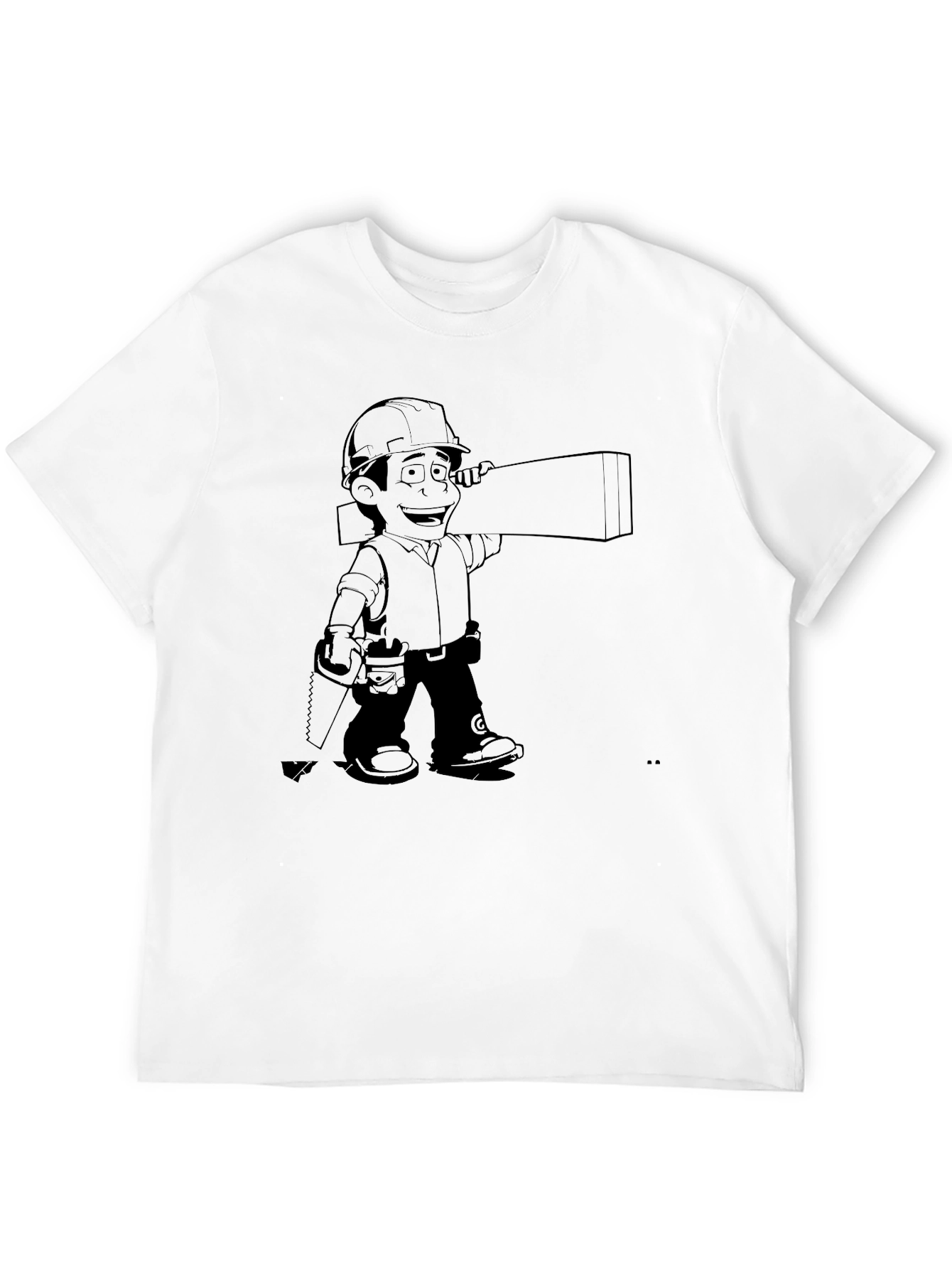 Cartoon Construction Worker Graphic Tee