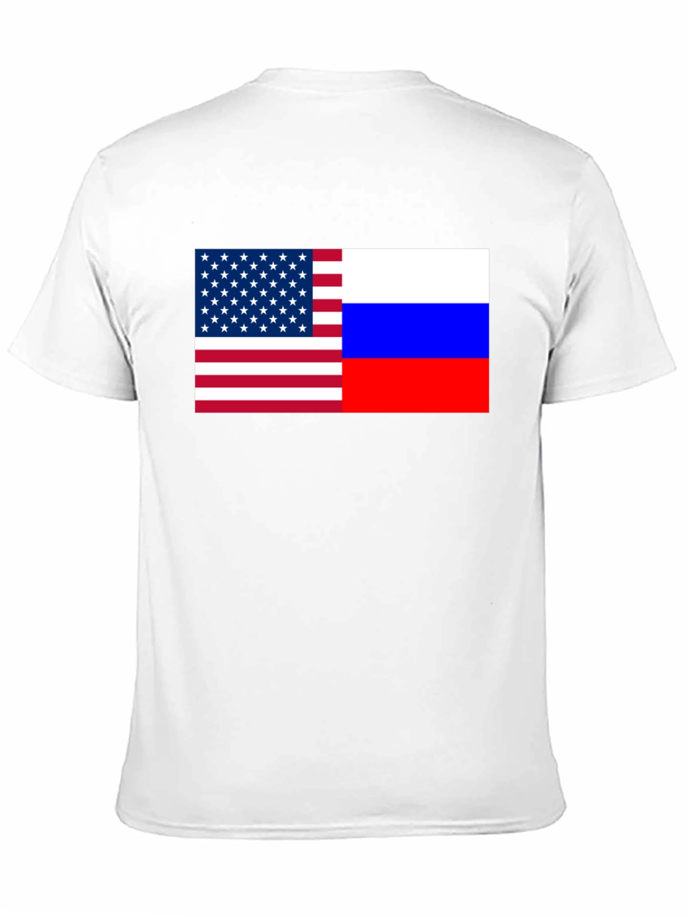 USA and Russia Flag Graphic Print T-Shirt