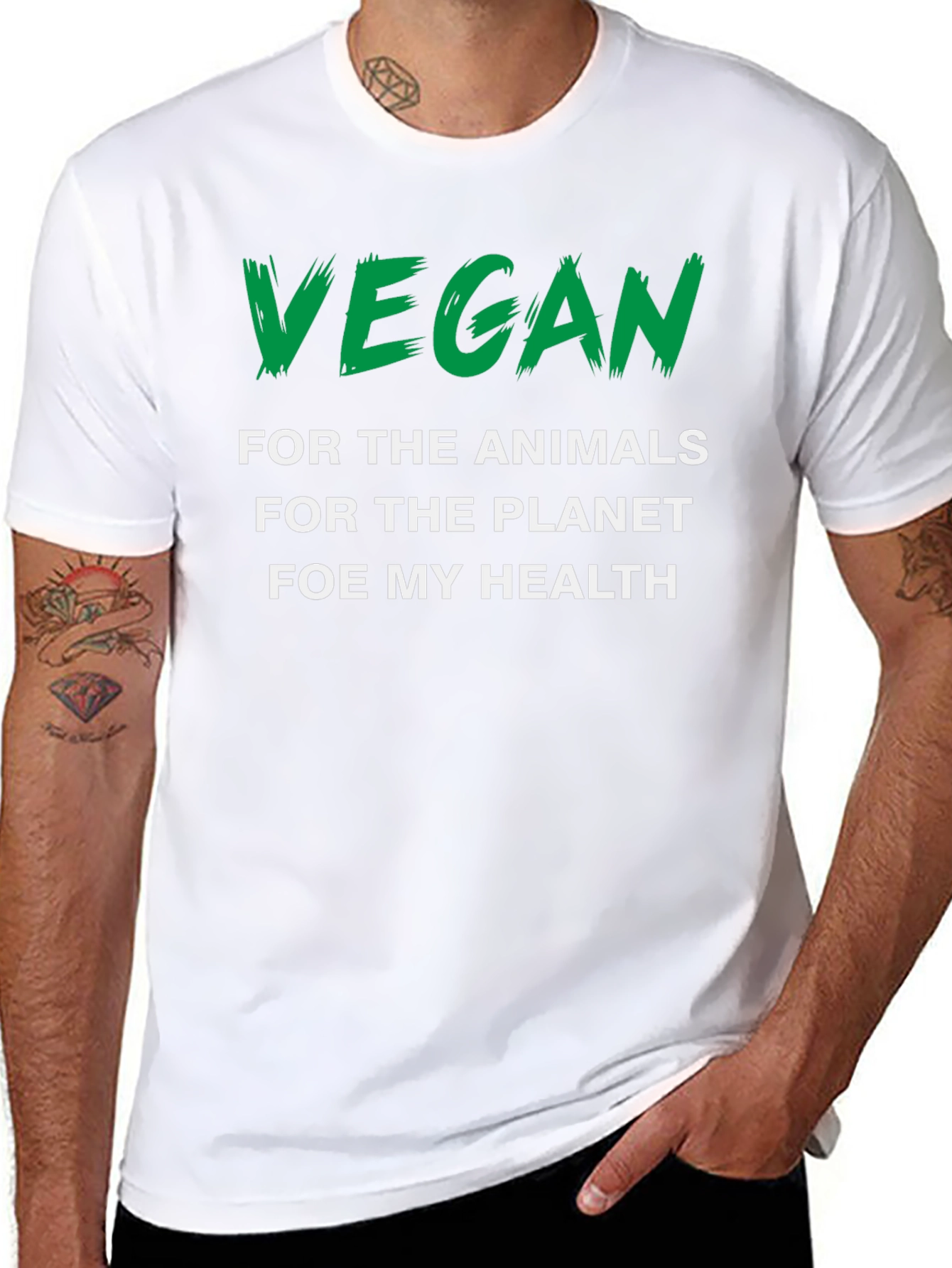 Vegan Statement Graphic Tee - Animals Planet Health