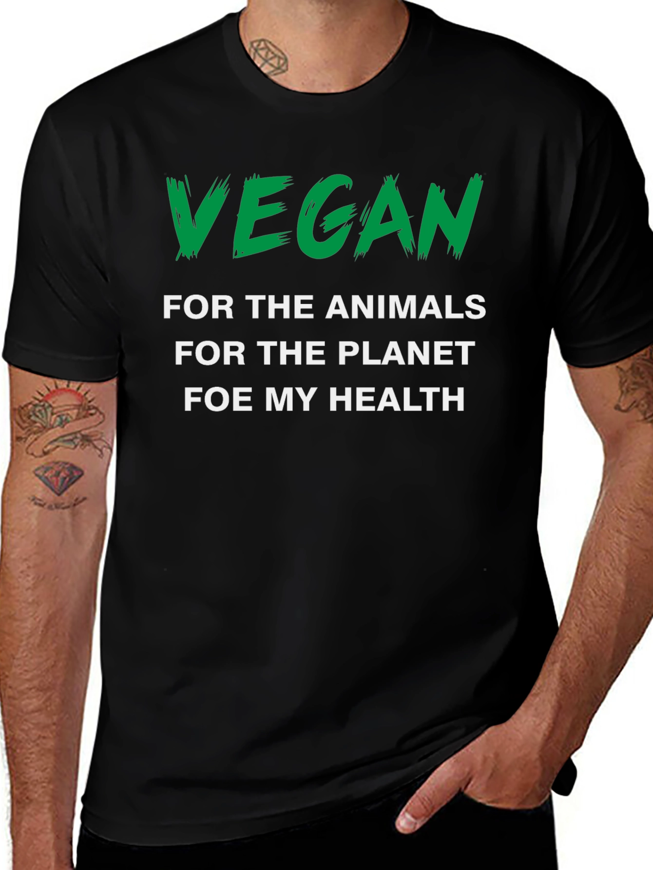 Vegan Statement Graphic Tee - Animals Planet Health