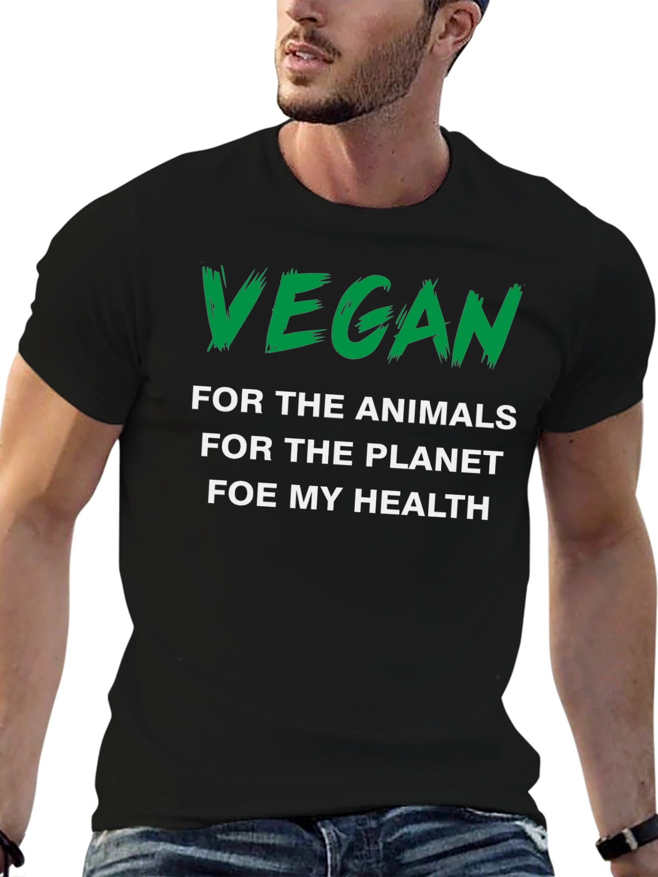 Vegan Statement Graphic Tee - Animals Planet Health