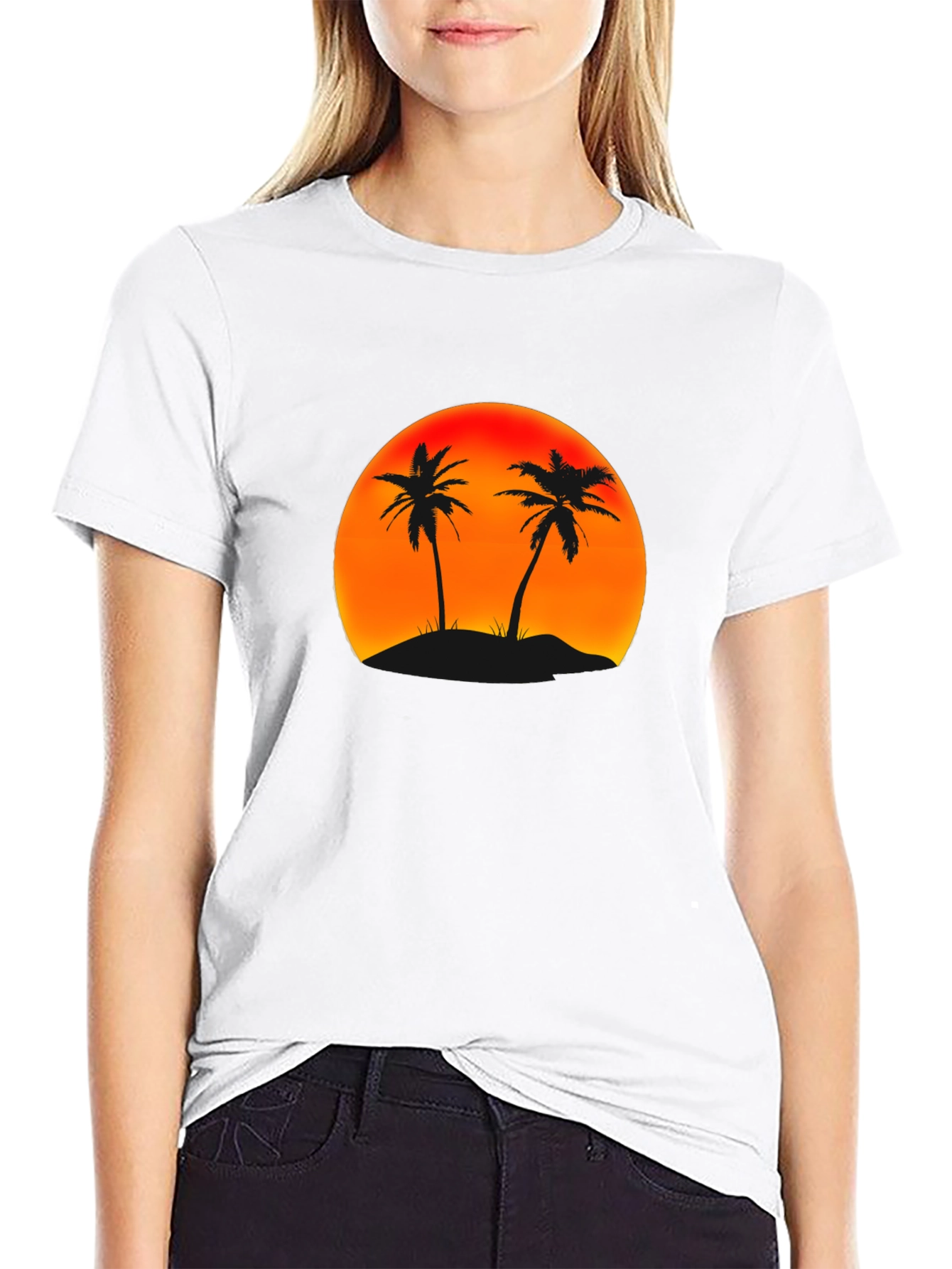 Sunset Palm Tree Graphic T-Shirt