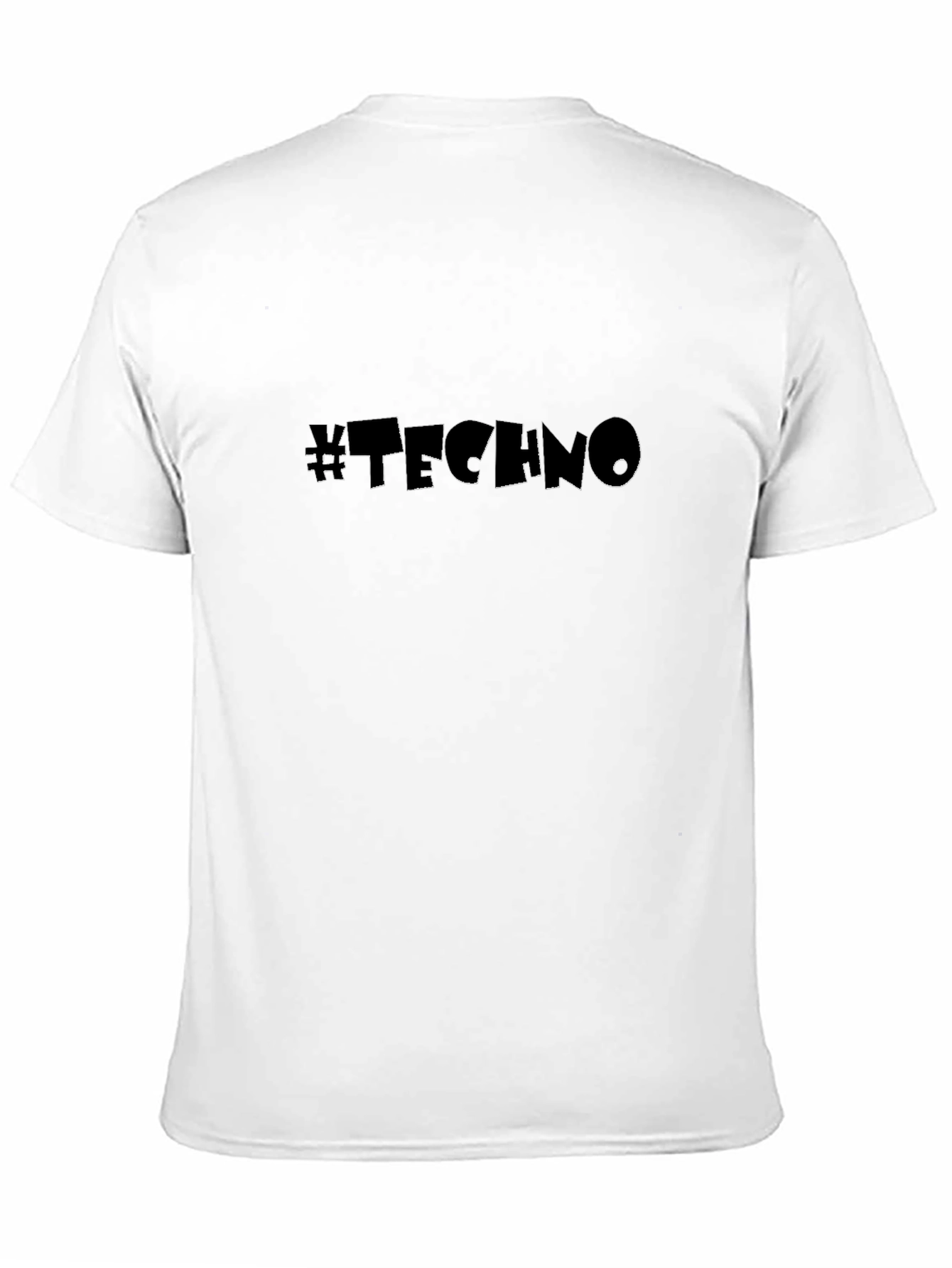 Black #Techno Graphic T-Shirt
