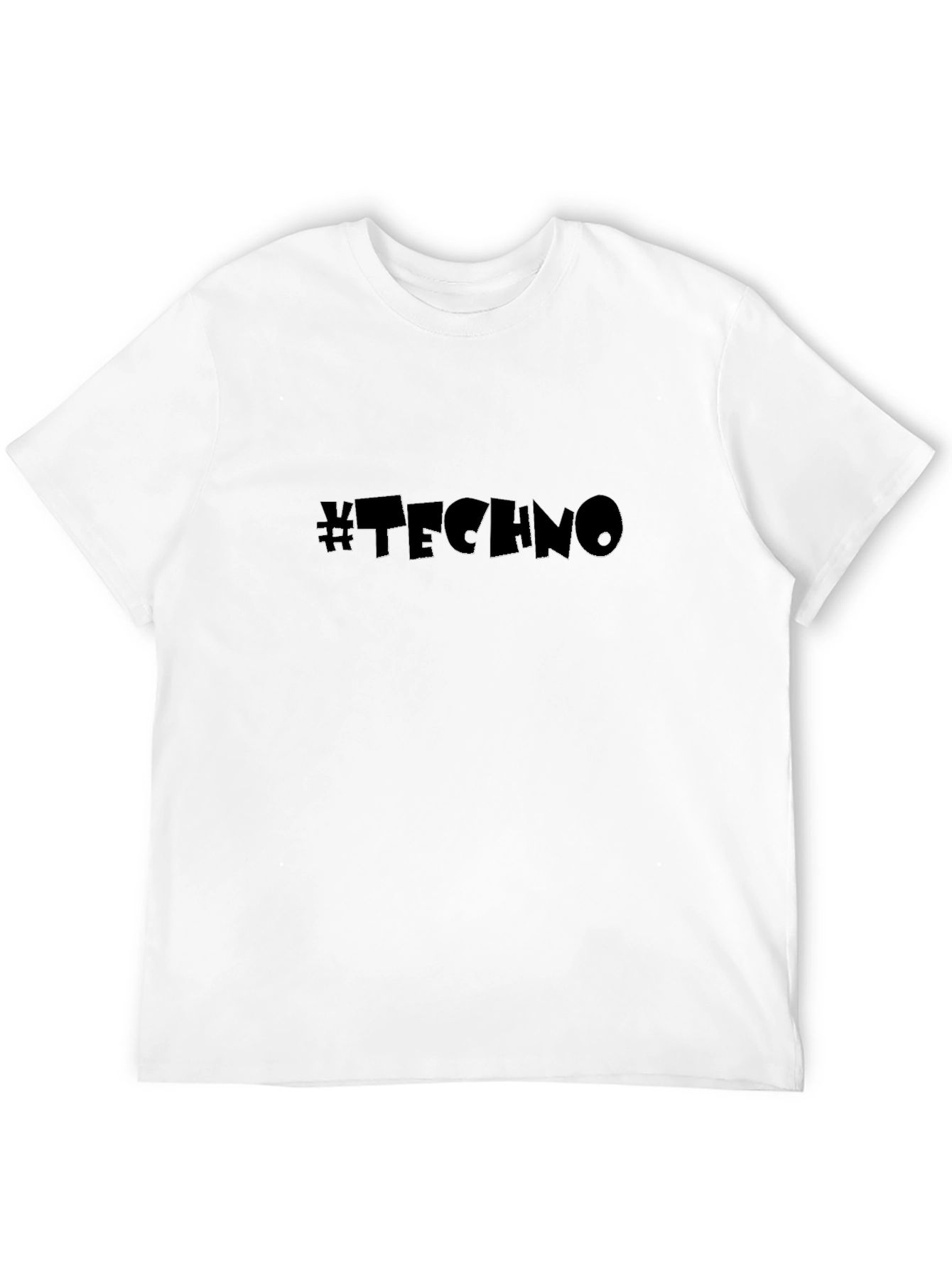 Black #Techno Graphic T-Shirt