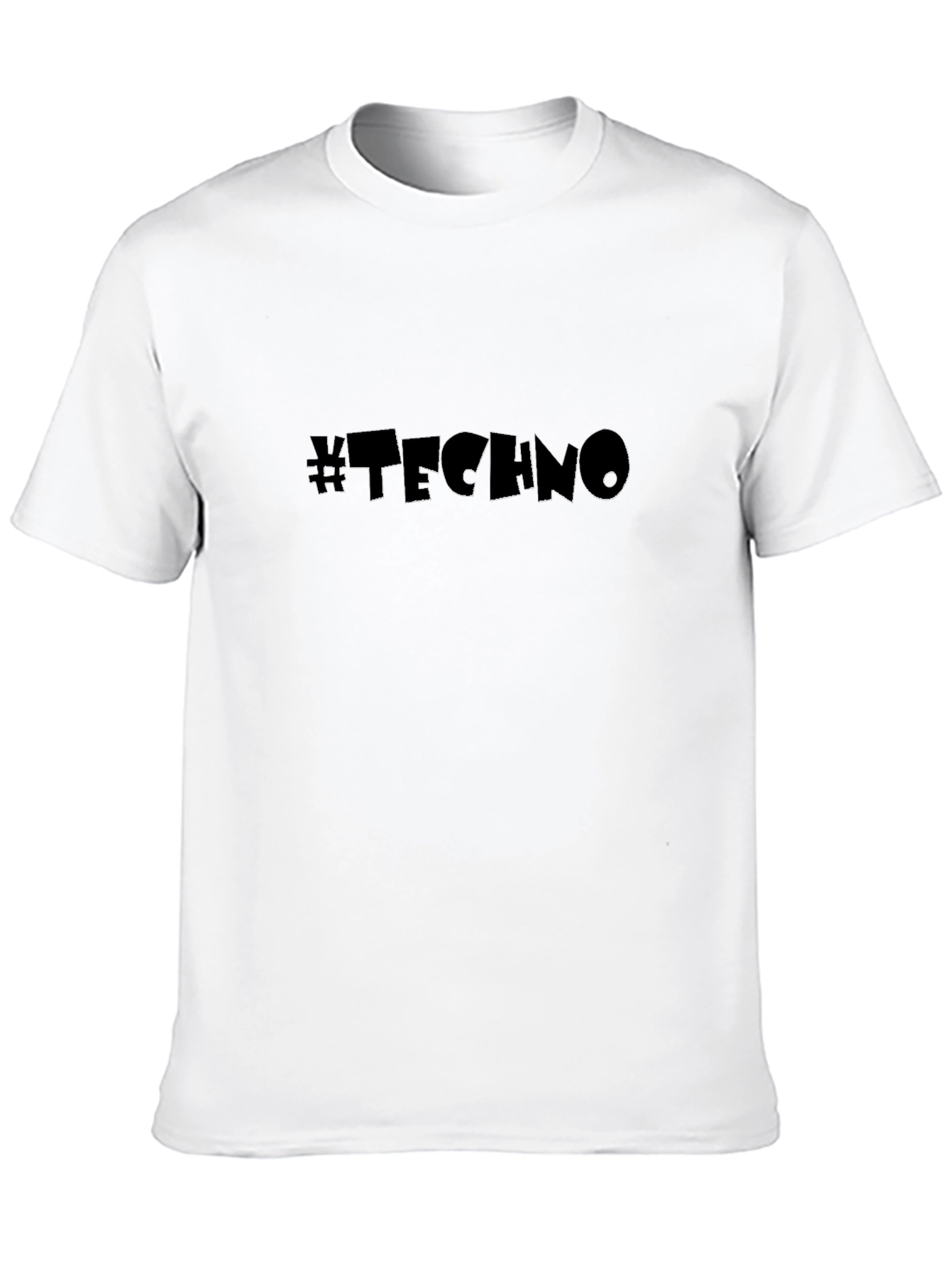 Black #Techno Graphic T-Shirt