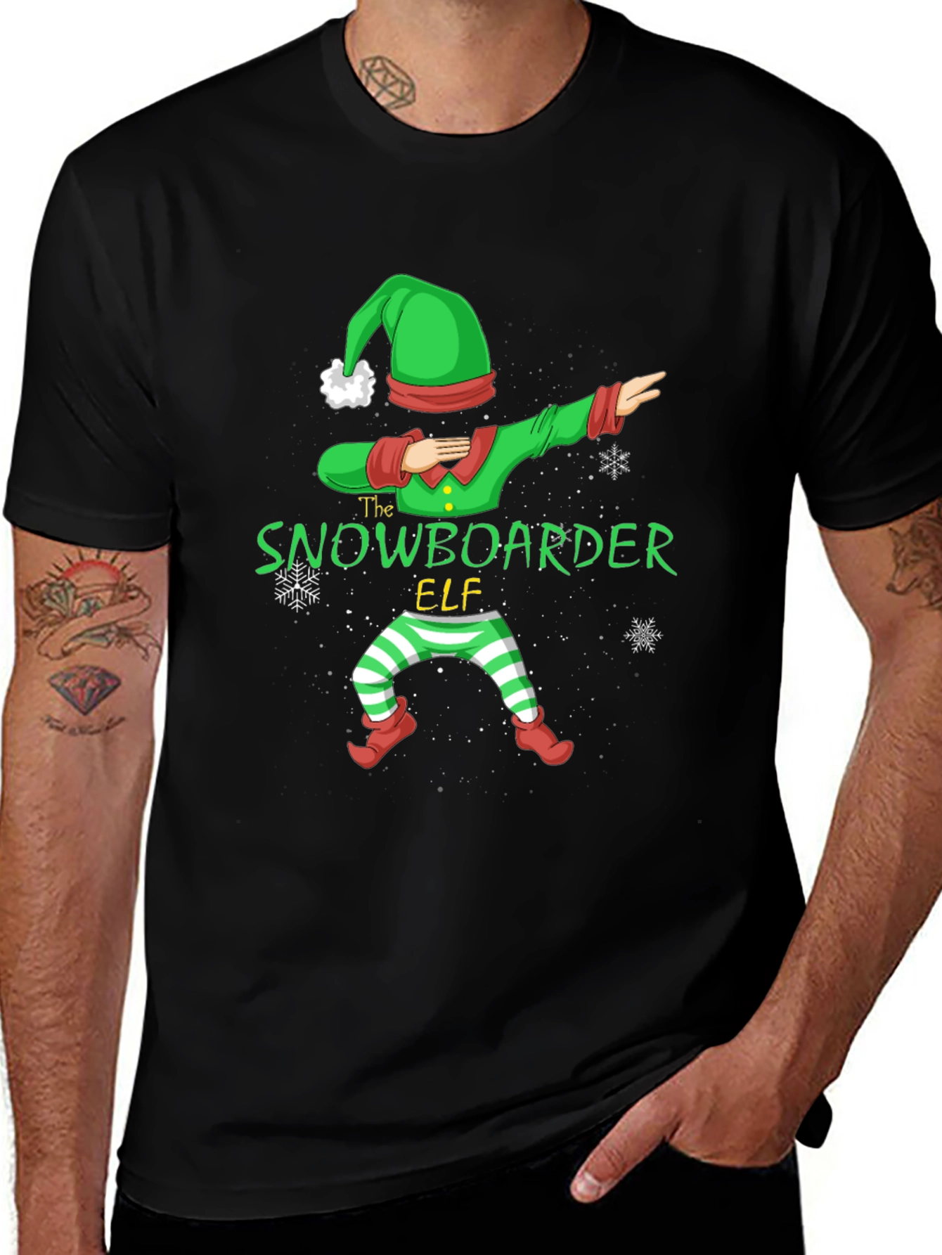 The Snowboarder Elf Graphic T-Shirt
