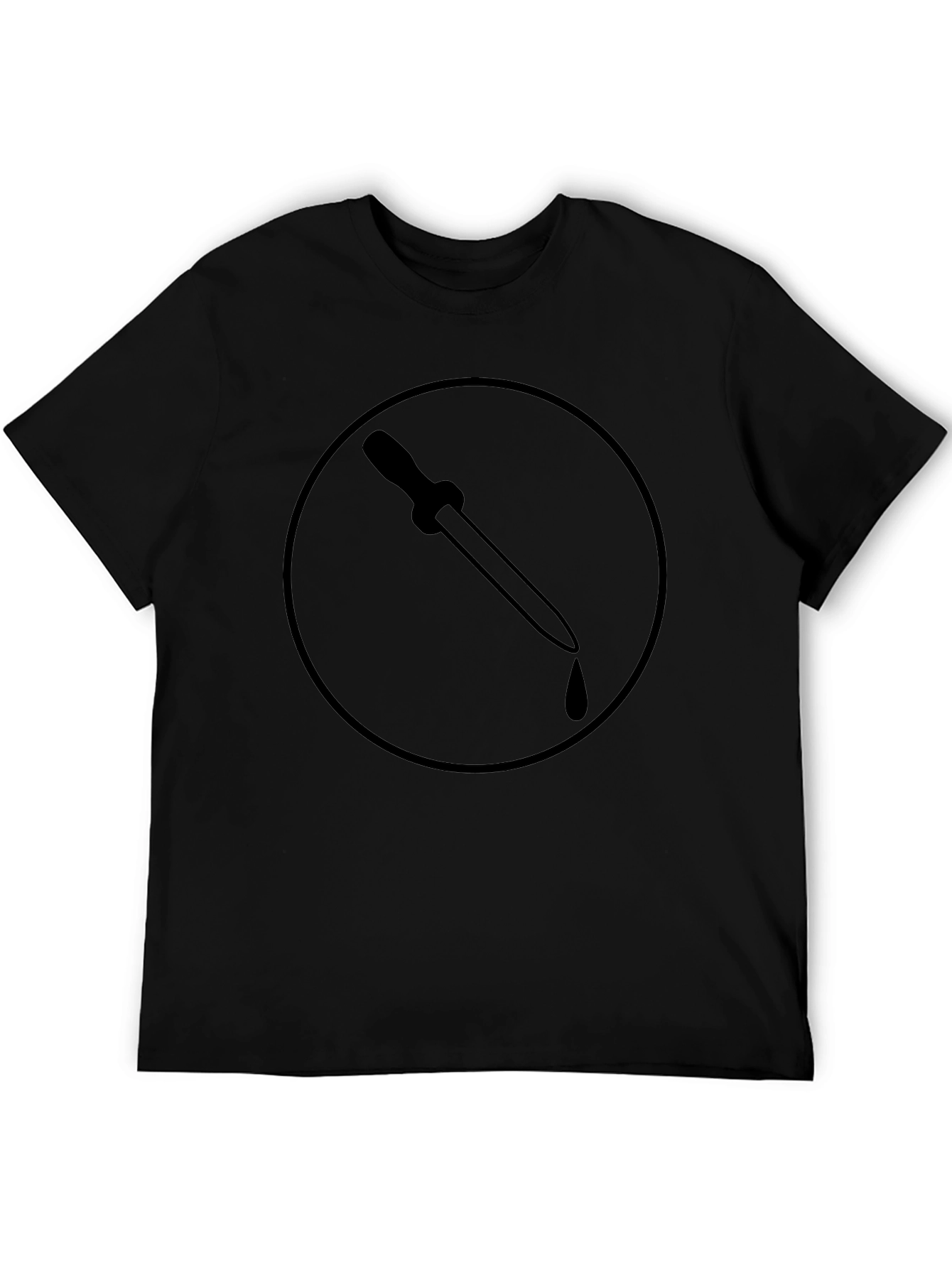 Black T-Shirt with Pipette Circle Design