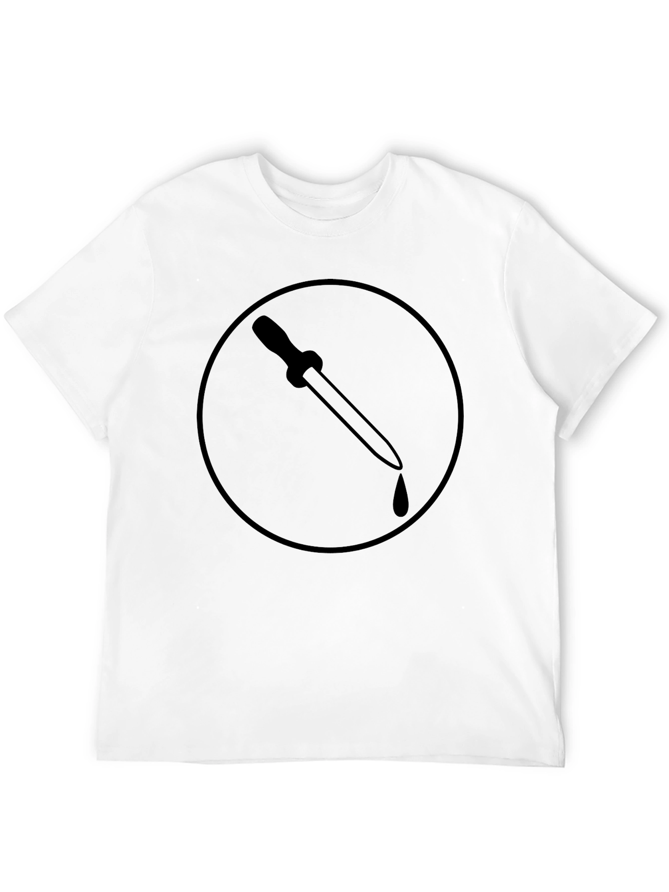 Black T-Shirt with Pipette Circle Design