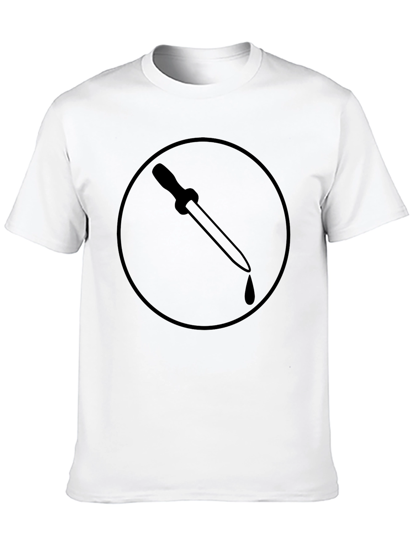 Black T-Shirt with Pipette Circle Design