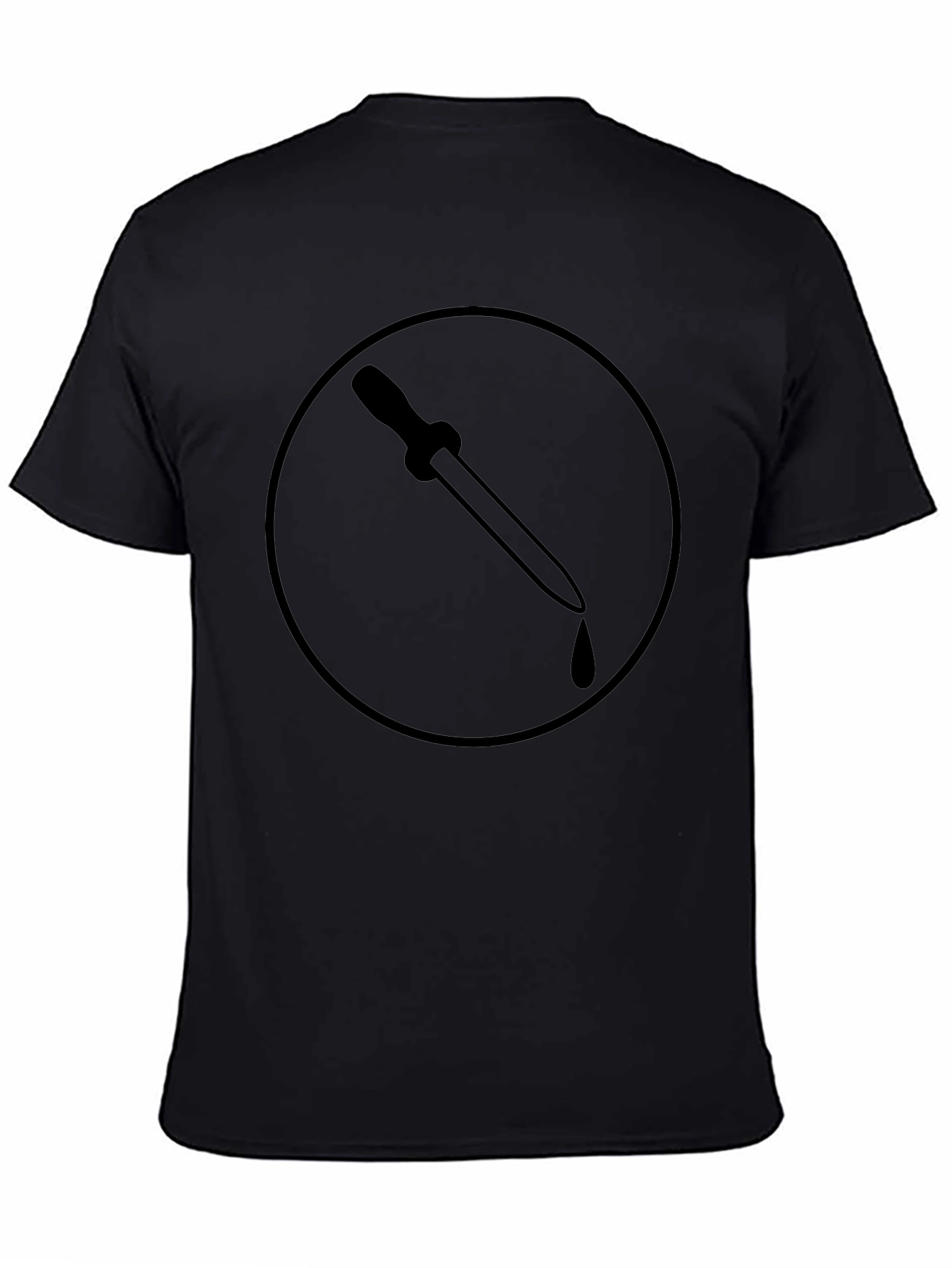 Black T-Shirt with Pipette Circle Design