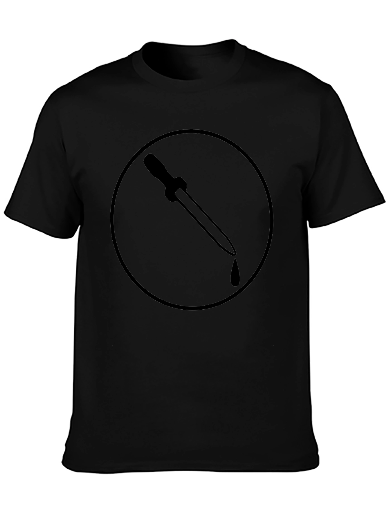 Black T-Shirt with Pipette Circle Design