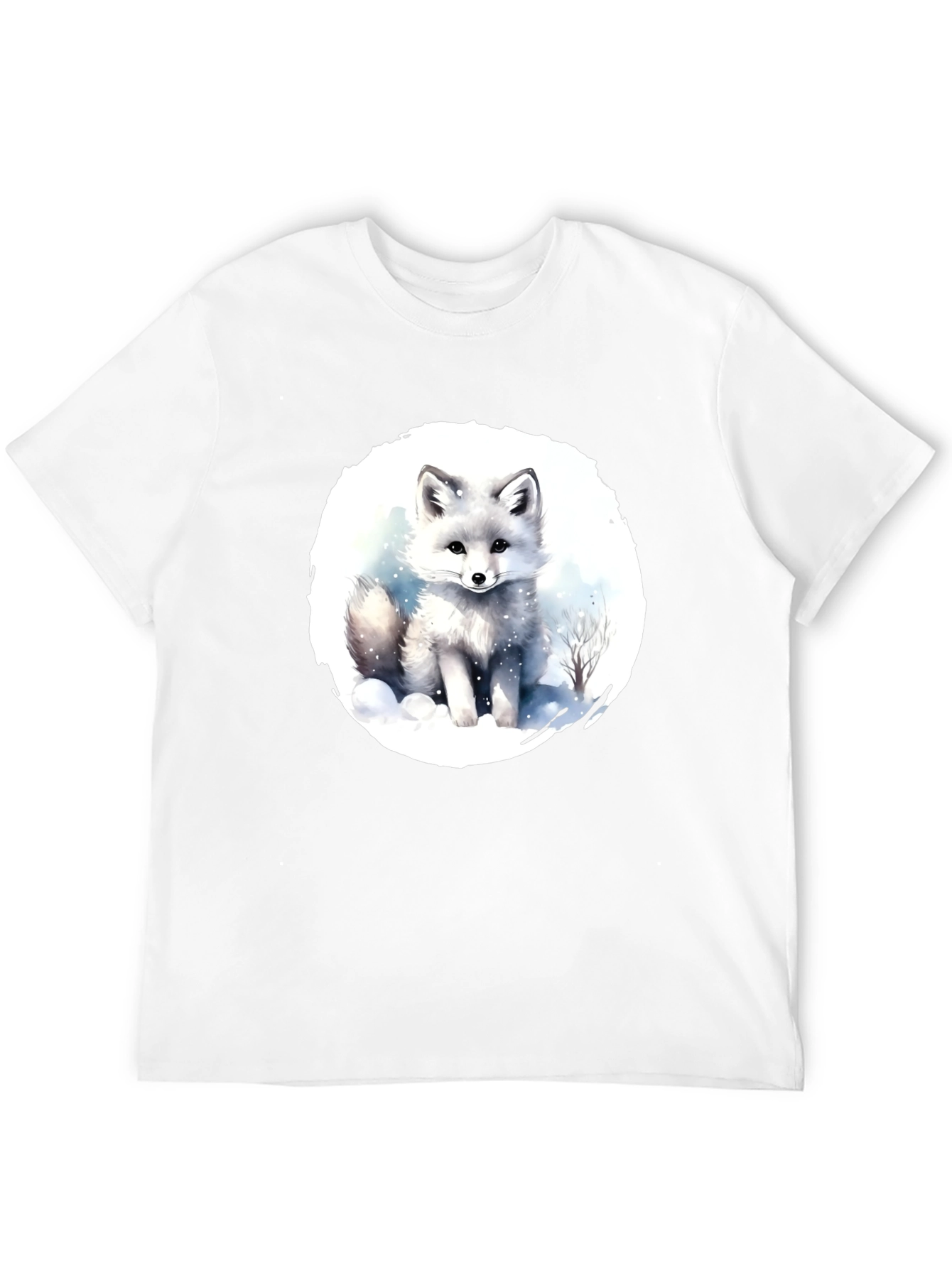 Arctic Fox Graphic Tee - Black Cotton T-Shirt