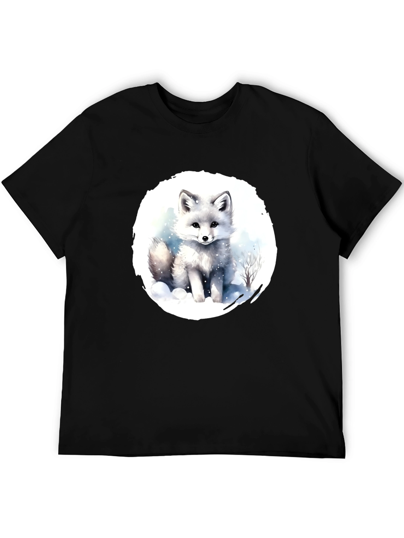Arctic Fox Graphic Tee - Black Cotton T-Shirt