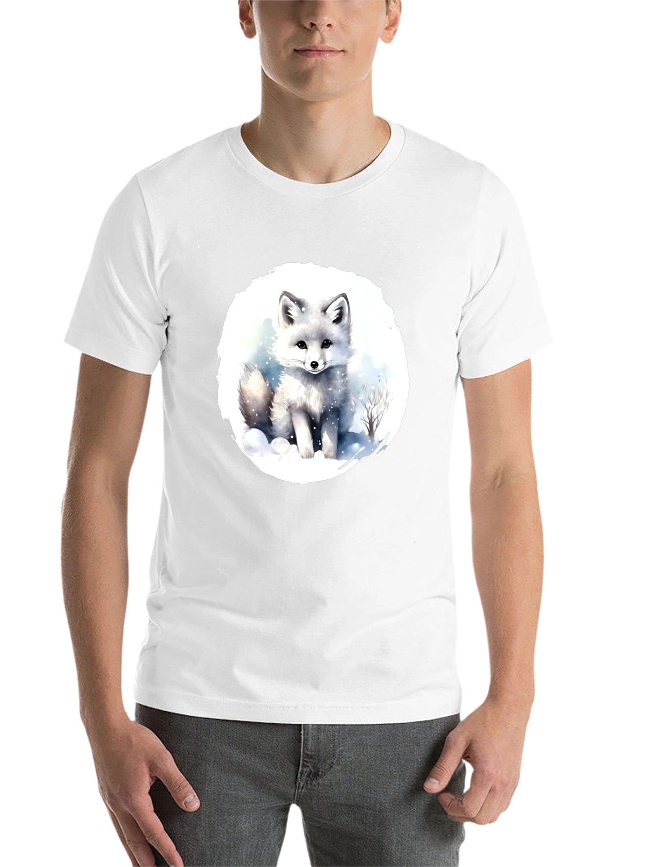 Arctic Fox Graphic Tee - Black Cotton T-Shirt