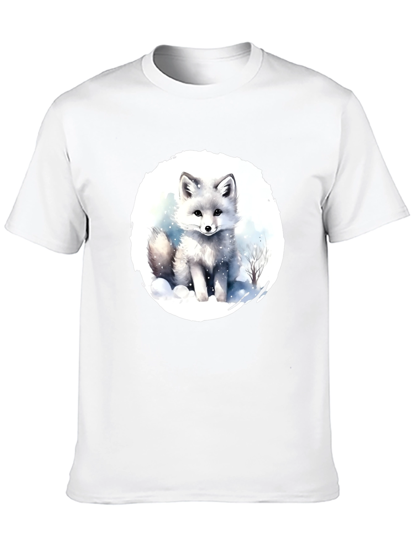 Arctic Fox Graphic Tee - Black Cotton T-Shirt