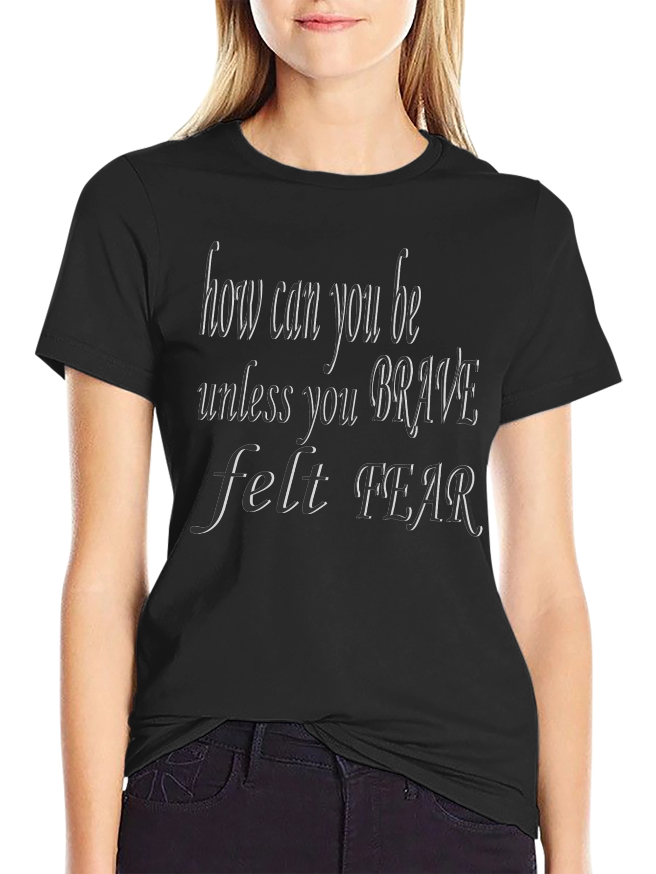 Brave Fear Graphic Tee - Black Crewneck T-Shirt