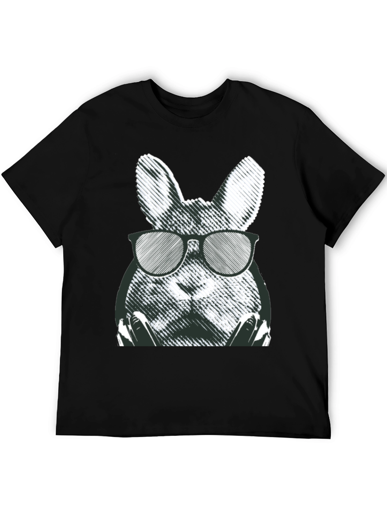 Cool Rabbit Graphic Tee - Black