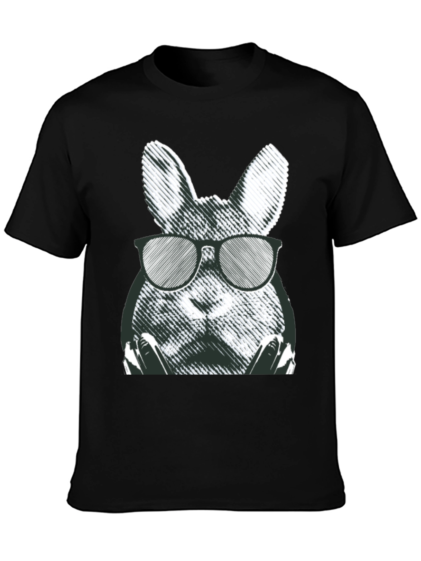 Cool Rabbit Graphic Tee - Black