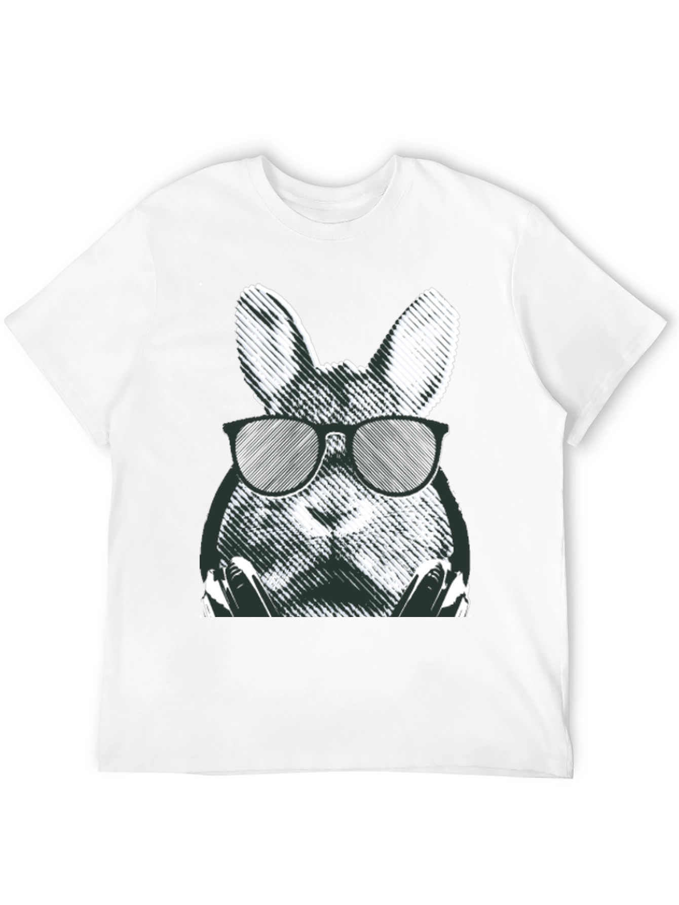 Cool Rabbit Graphic Tee - Black