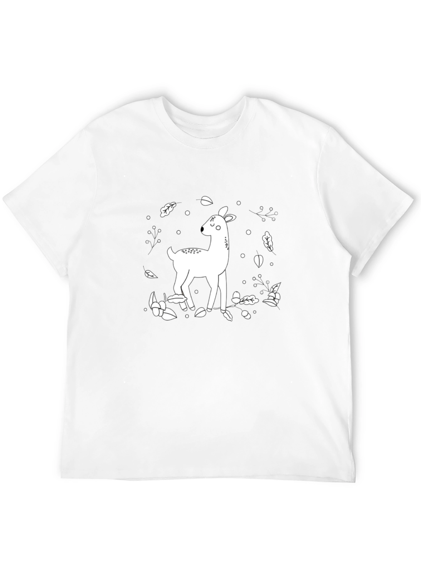 Deer Graphic Tee - Black Cotton Blend