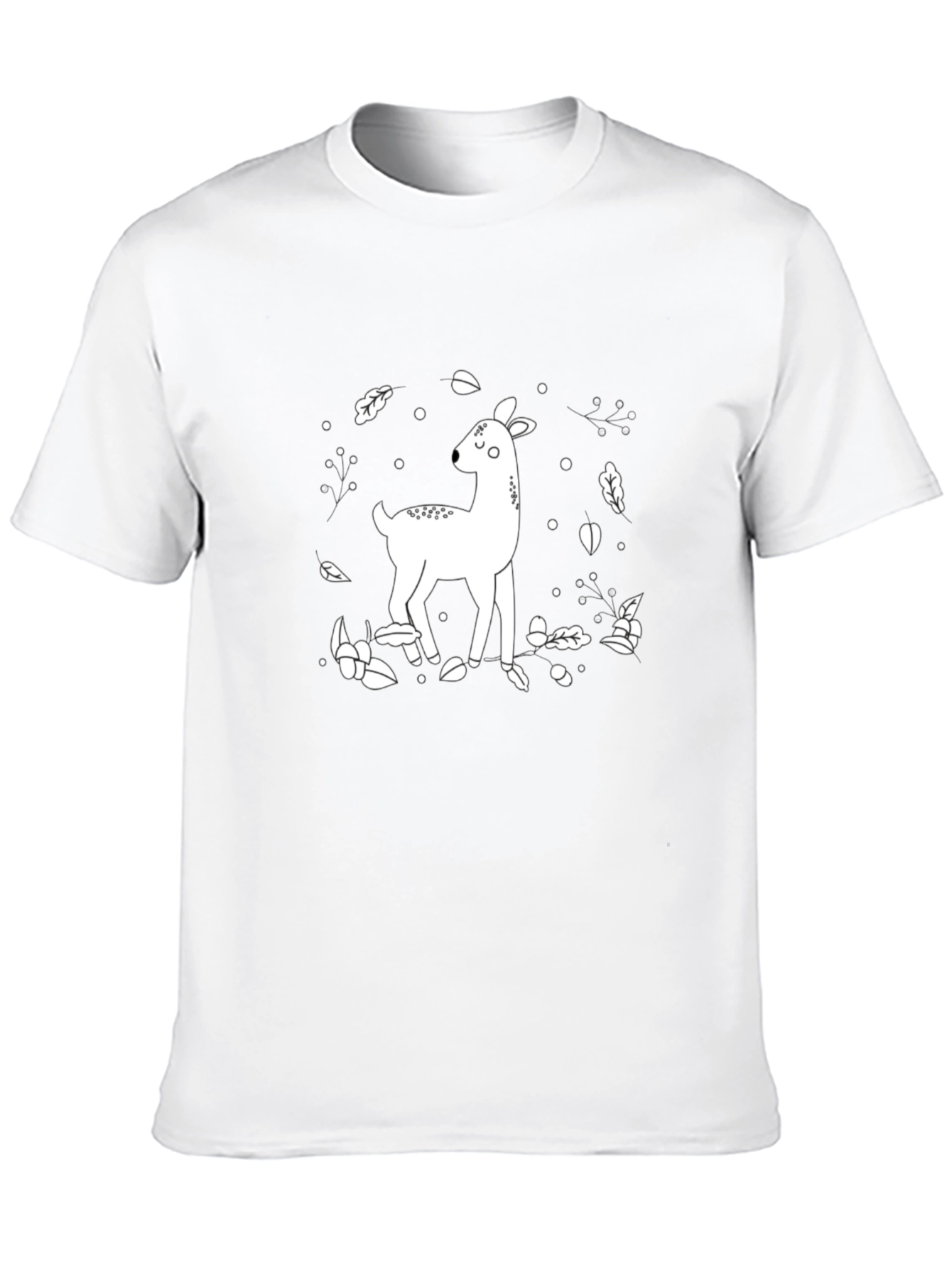 Deer Graphic Tee - Black Cotton Blend