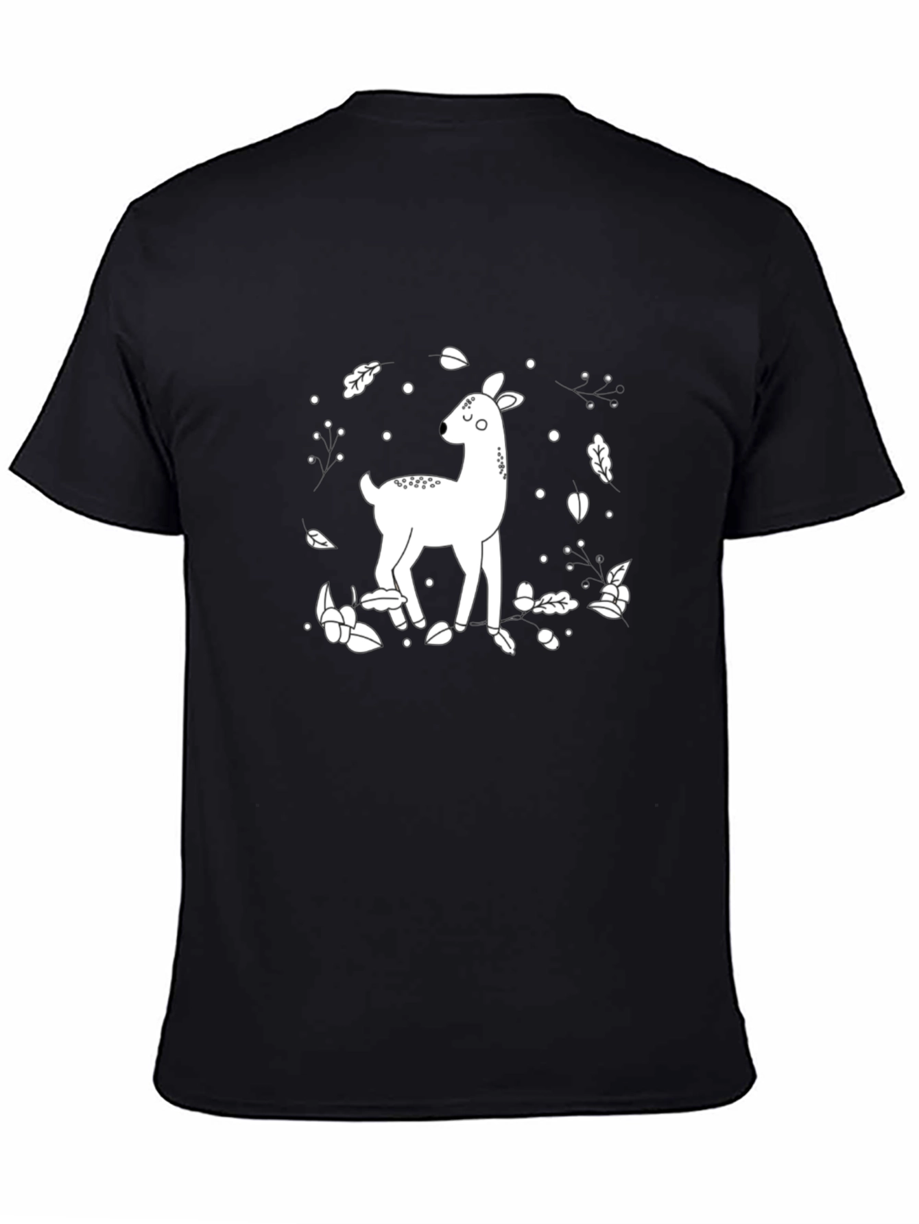 Deer Graphic Tee - Black Cotton Blend