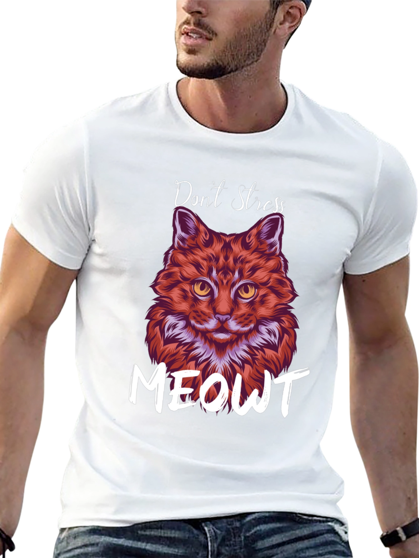 Dont Stress Meowt Funny Cat Graphic T-Shirt