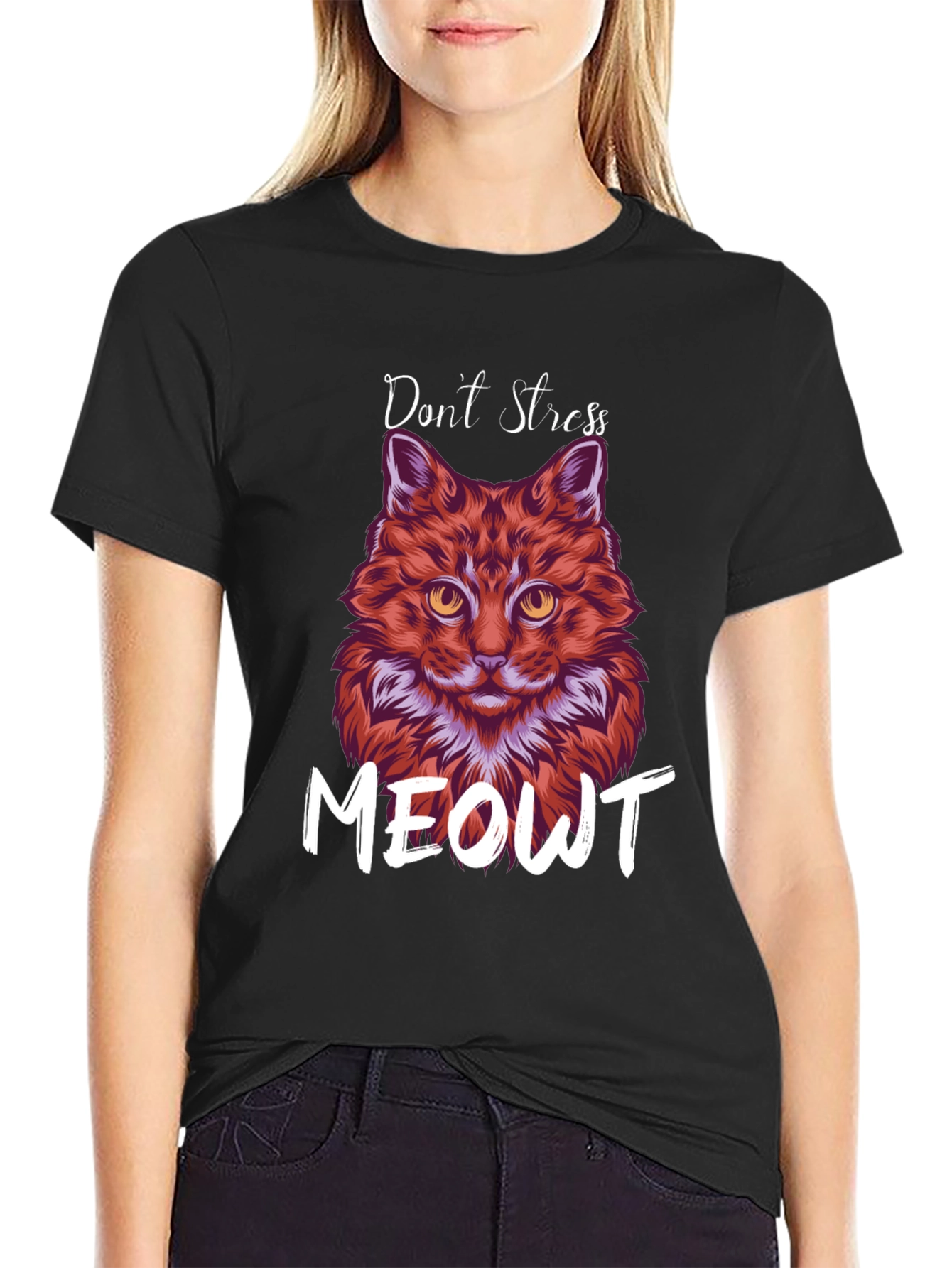 Dont Stress Meowt Funny Cat Graphic T-Shirt