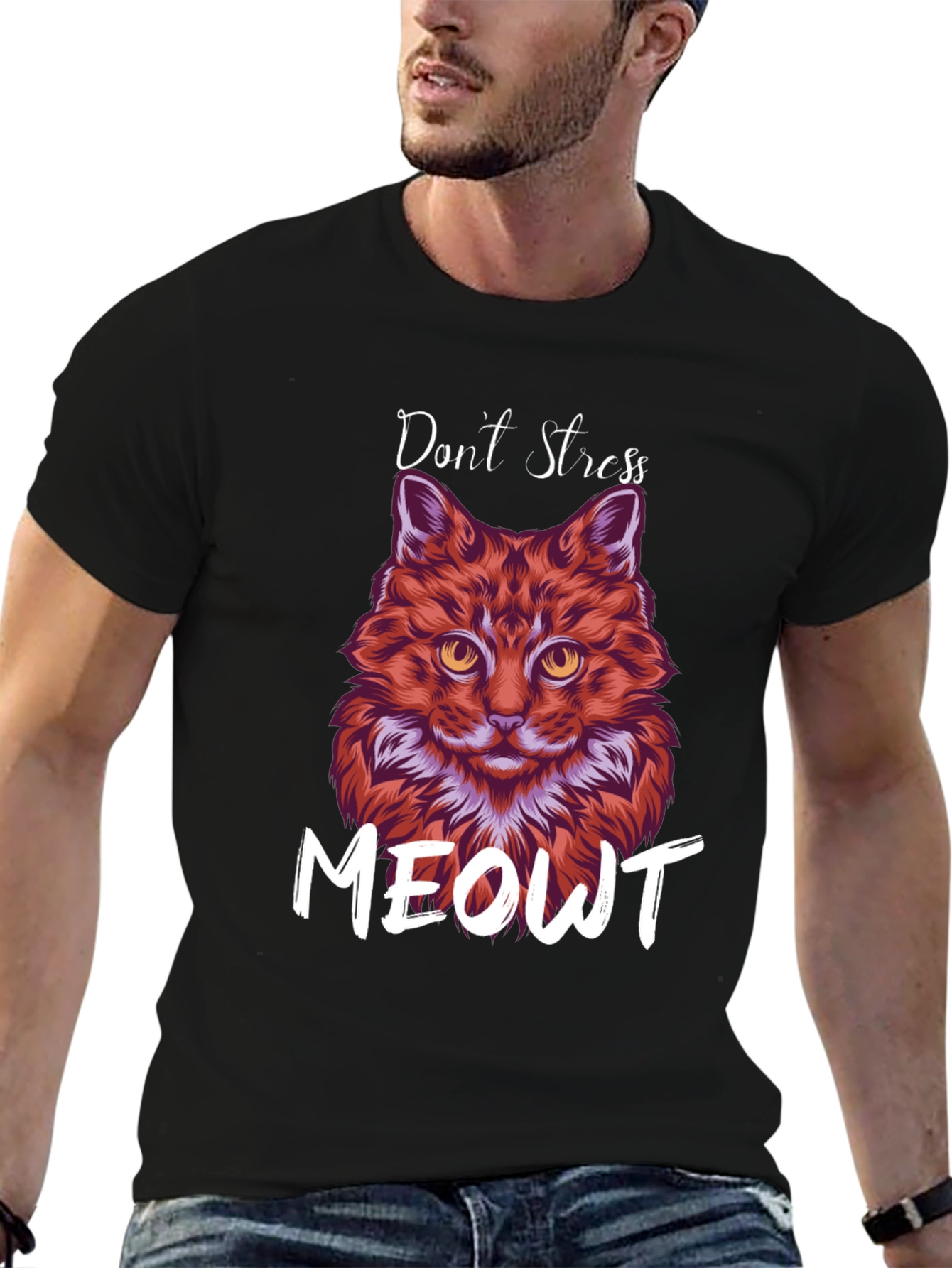 Dont Stress Meowt Funny Cat Graphic T-Shirt