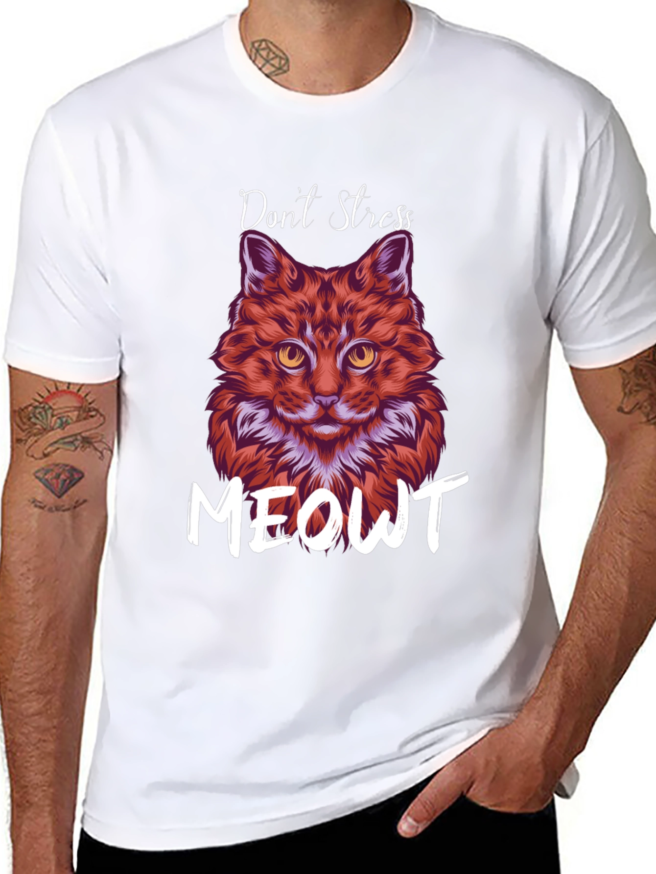 Dont Stress Meowt Funny Cat Graphic T-Shirt