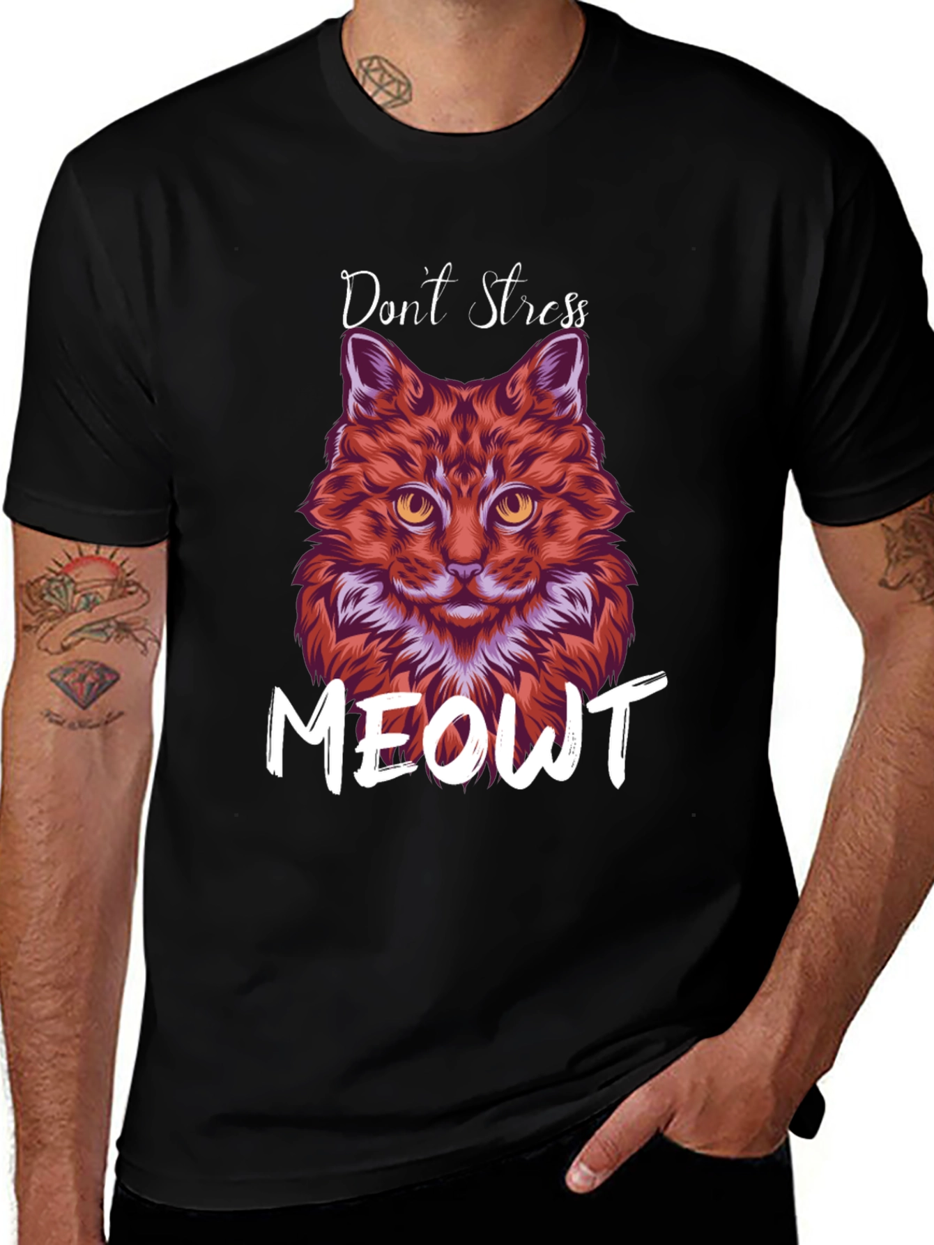 Dont Stress Meowt Funny Cat Graphic T-Shirt