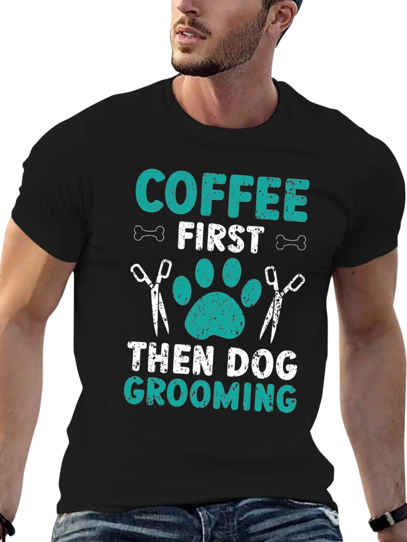 Coffee First Dog Grooming T-Shirt