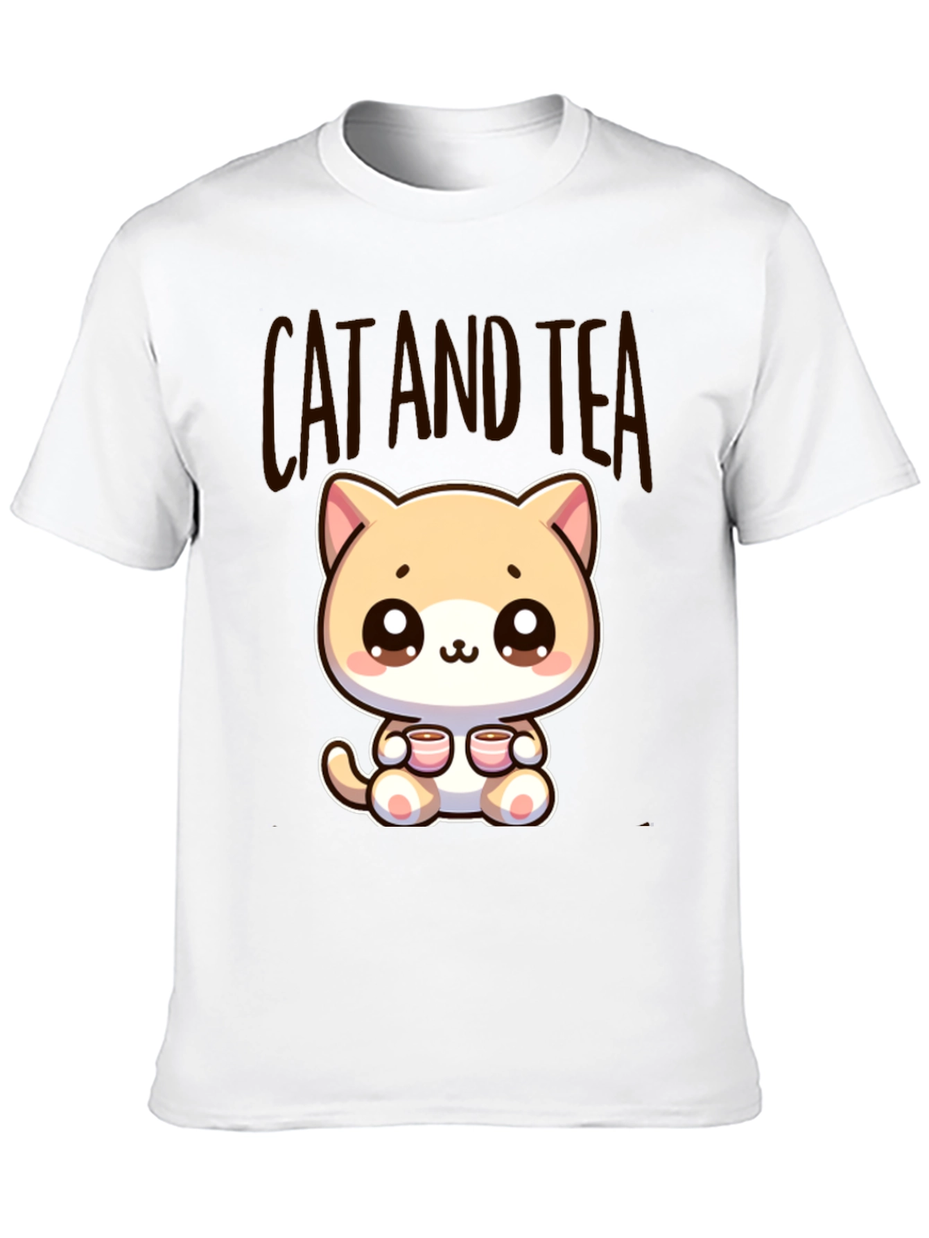 Cute Cat and Tea Graphic Tee