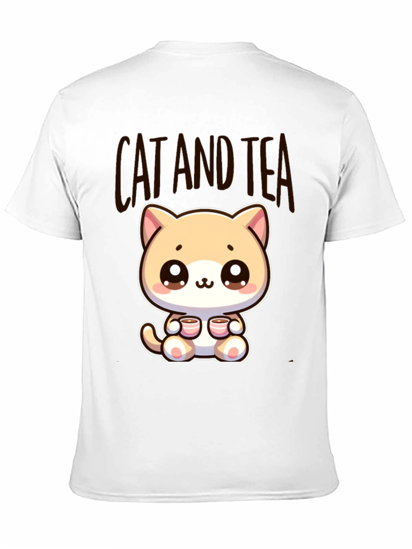 Cute Cat and Tea Graphic Tee