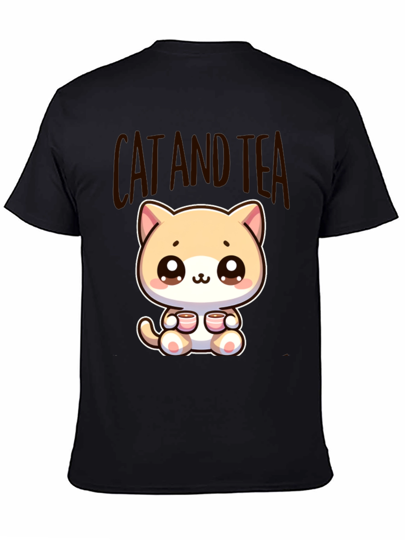 Cute Cat and Tea Graphic Tee