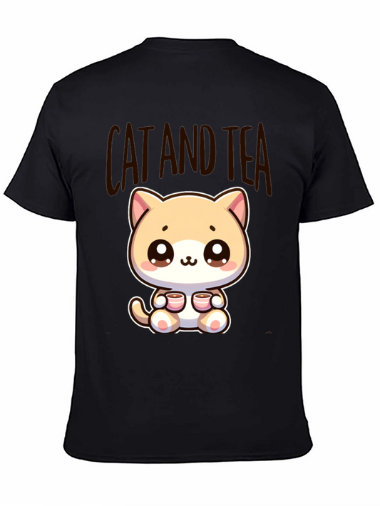 Cute Cat and Tea Graphic Tee