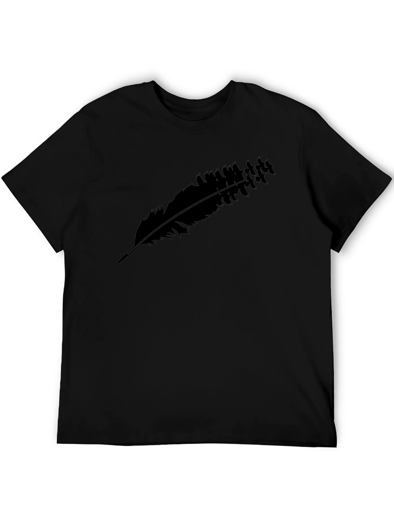 Black Feather Graphic Tee - Casual Comfort