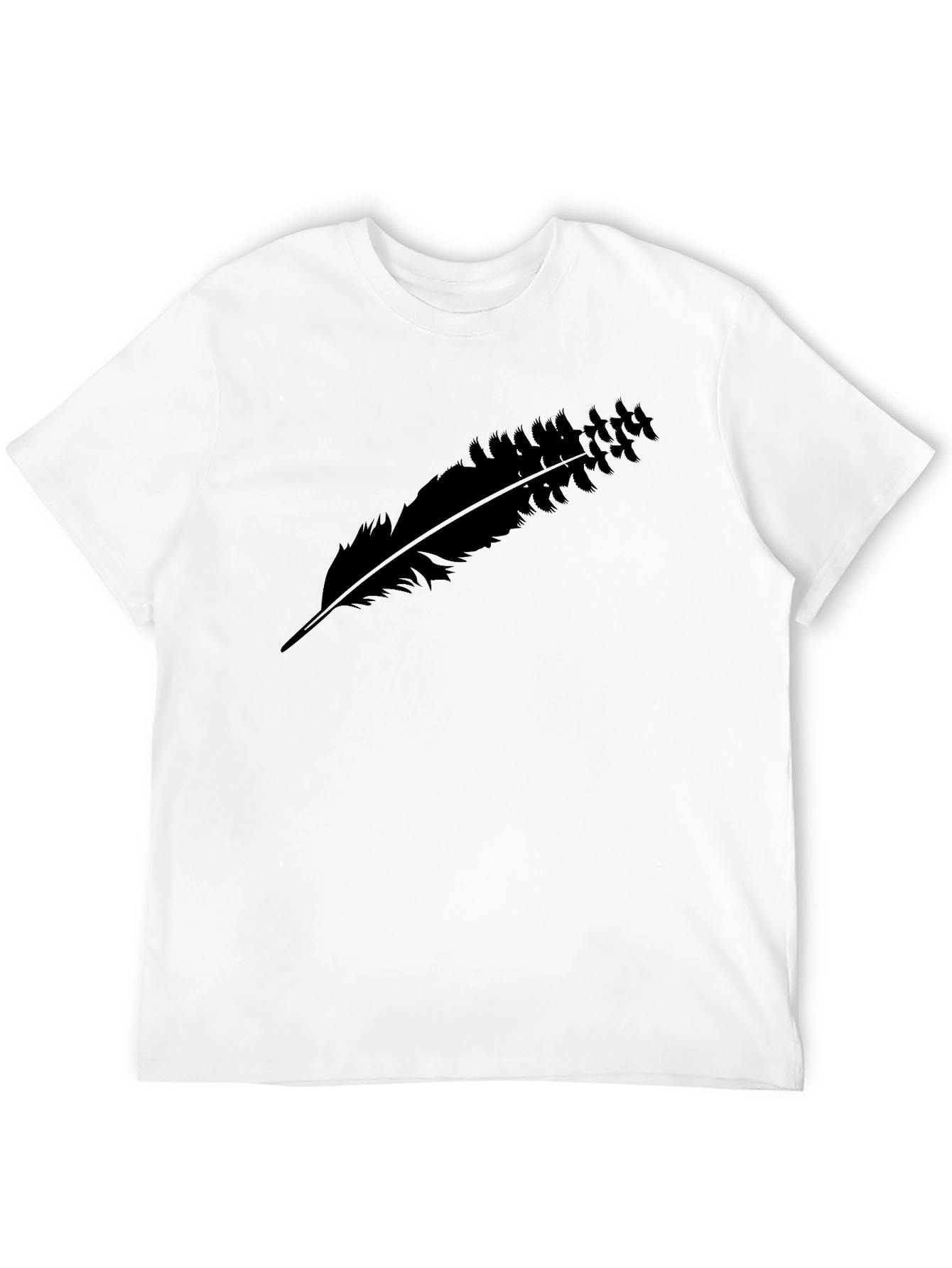Black Feather Graphic Tee - Casual Comfort