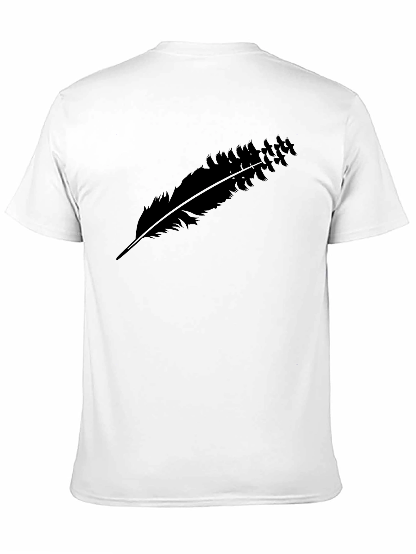 Black Feather Graphic Tee - Casual Comfort